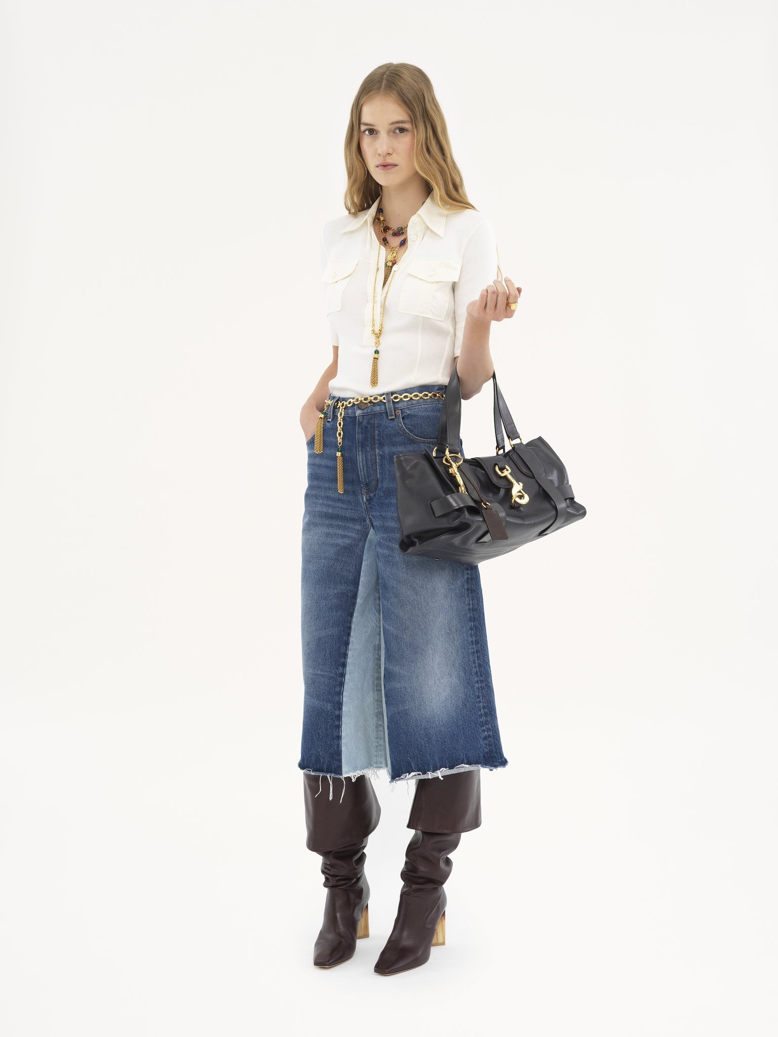 BERMUDA SHORTS IN DENIM PATCHWORK - 3