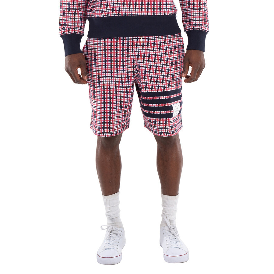 Thom Browne Cotton Check Jacquard 4-Bar Sweatshorts - 3