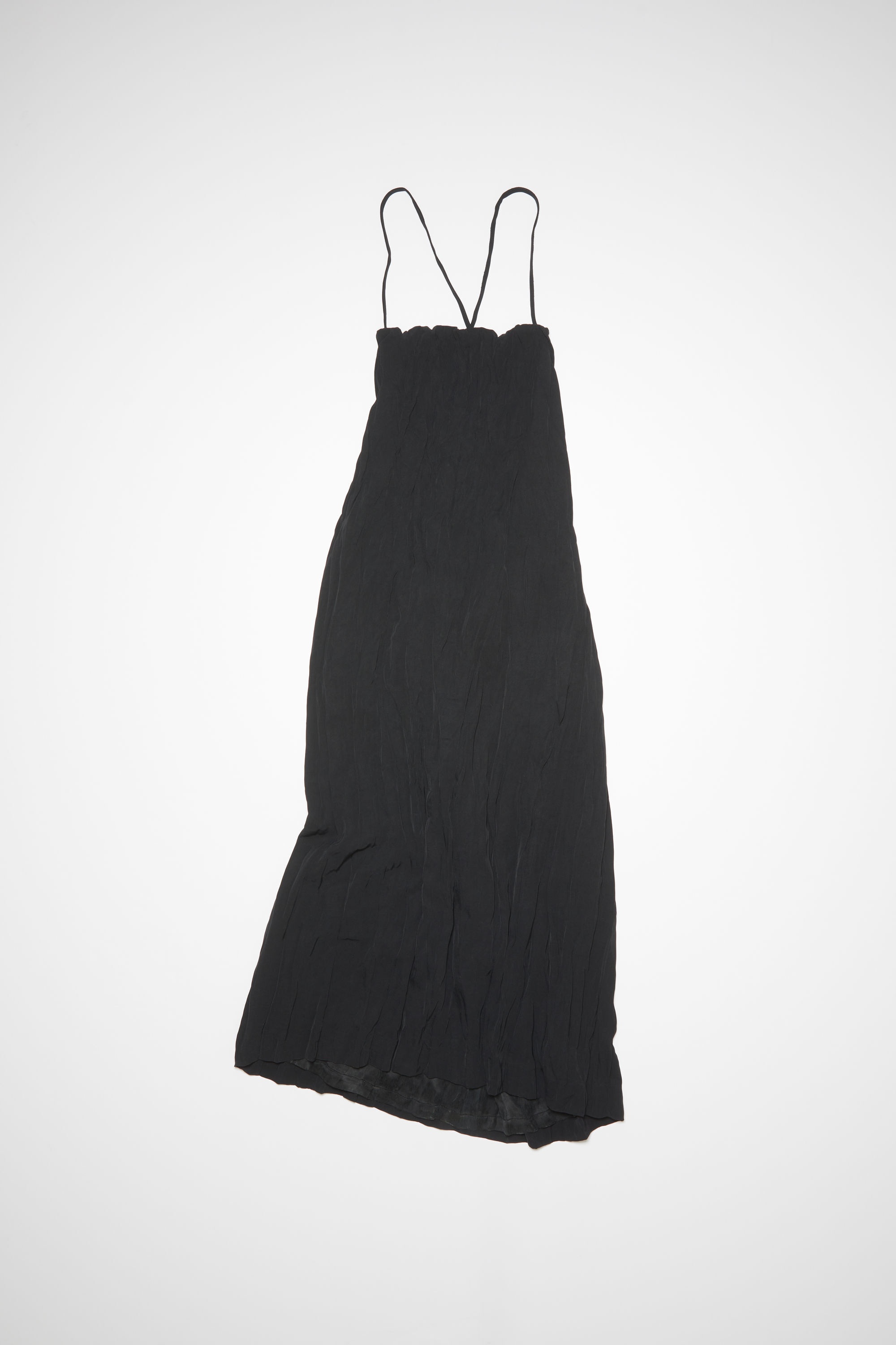 Satin strappy dress - Black - 2