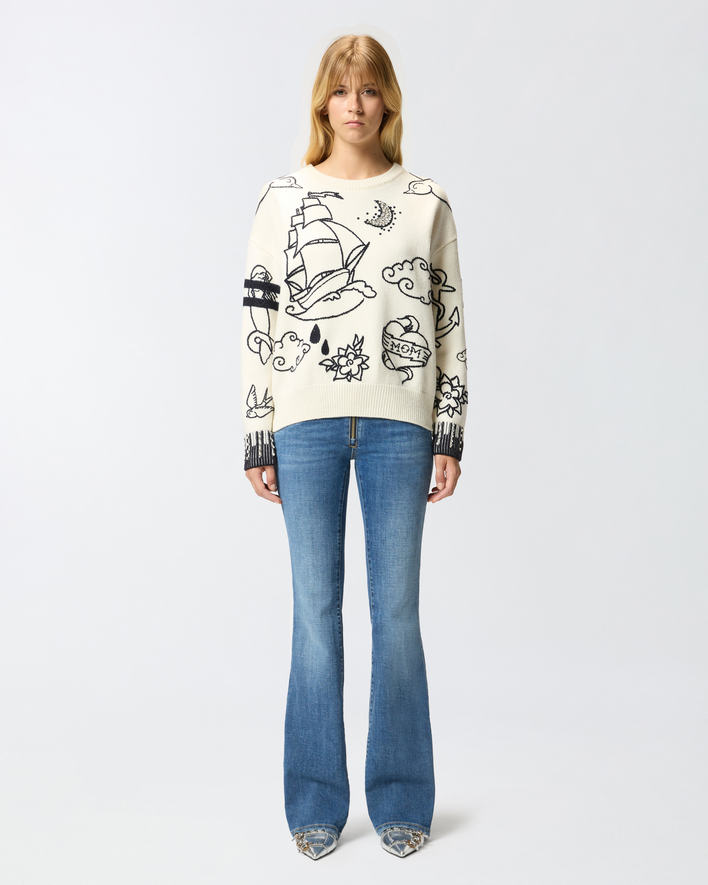PATTERNED CREW-NECK SWEATER - 3