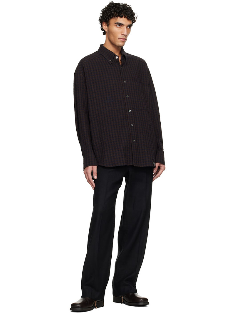 Wooyoungmi Brown Gingham Check Shirt outlook