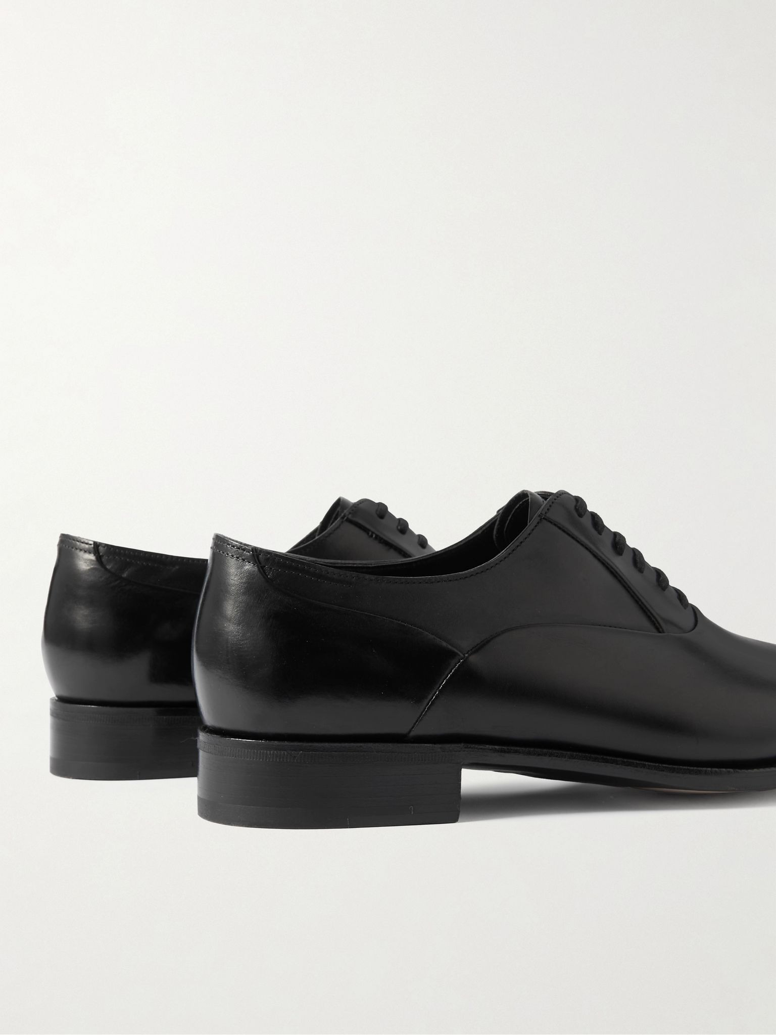 Edgar Glossed-Leather Oxford Shoes Black - 5