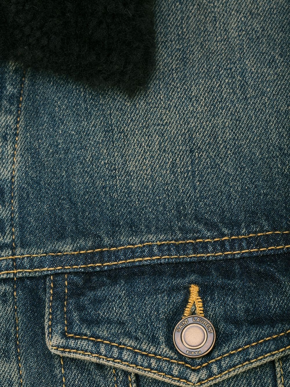 shearling-lined denim jacket - 6