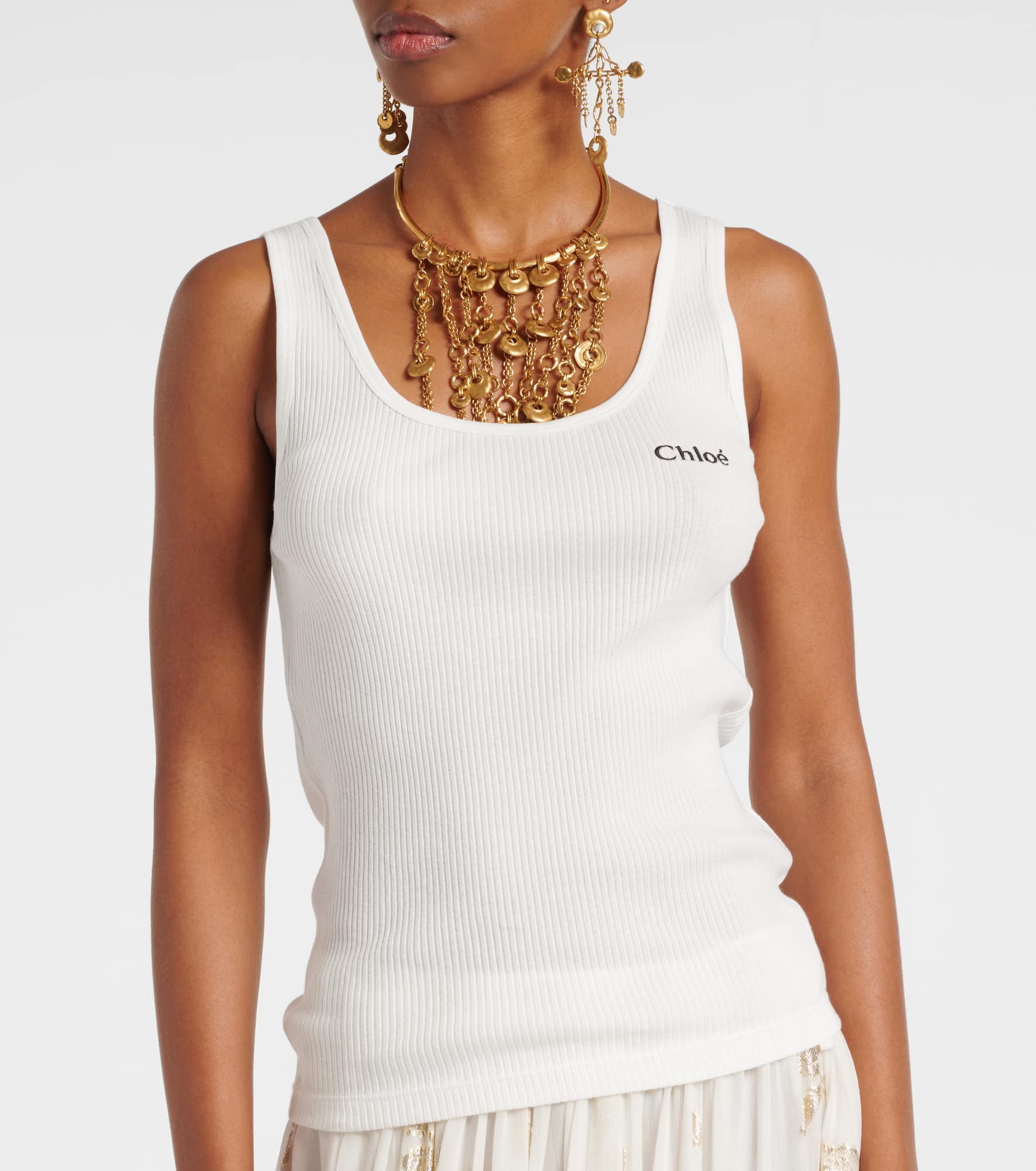 Ribbed-knit cotton tank top - 5
