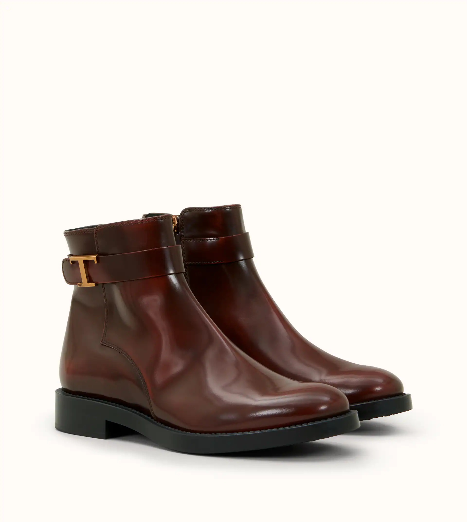 TIMELESS ANKLE BOOTS IN LEATHER - BROWN - 4