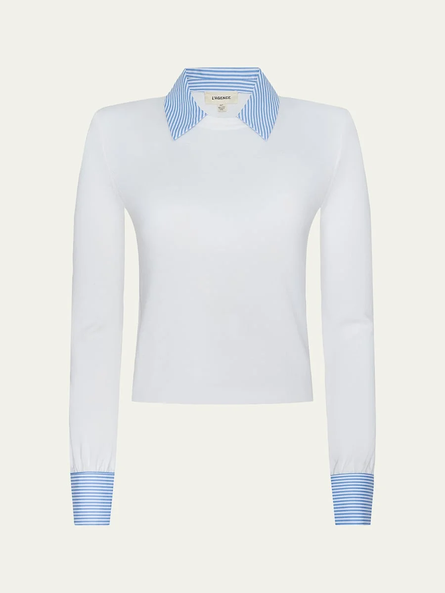 April Poplin Collar Pullover Top - 1