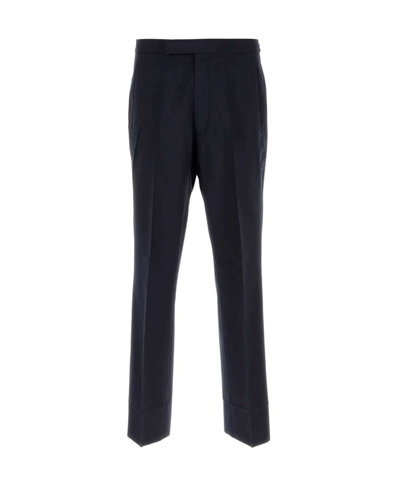 Navy Blue Wool Blend Pant - 1