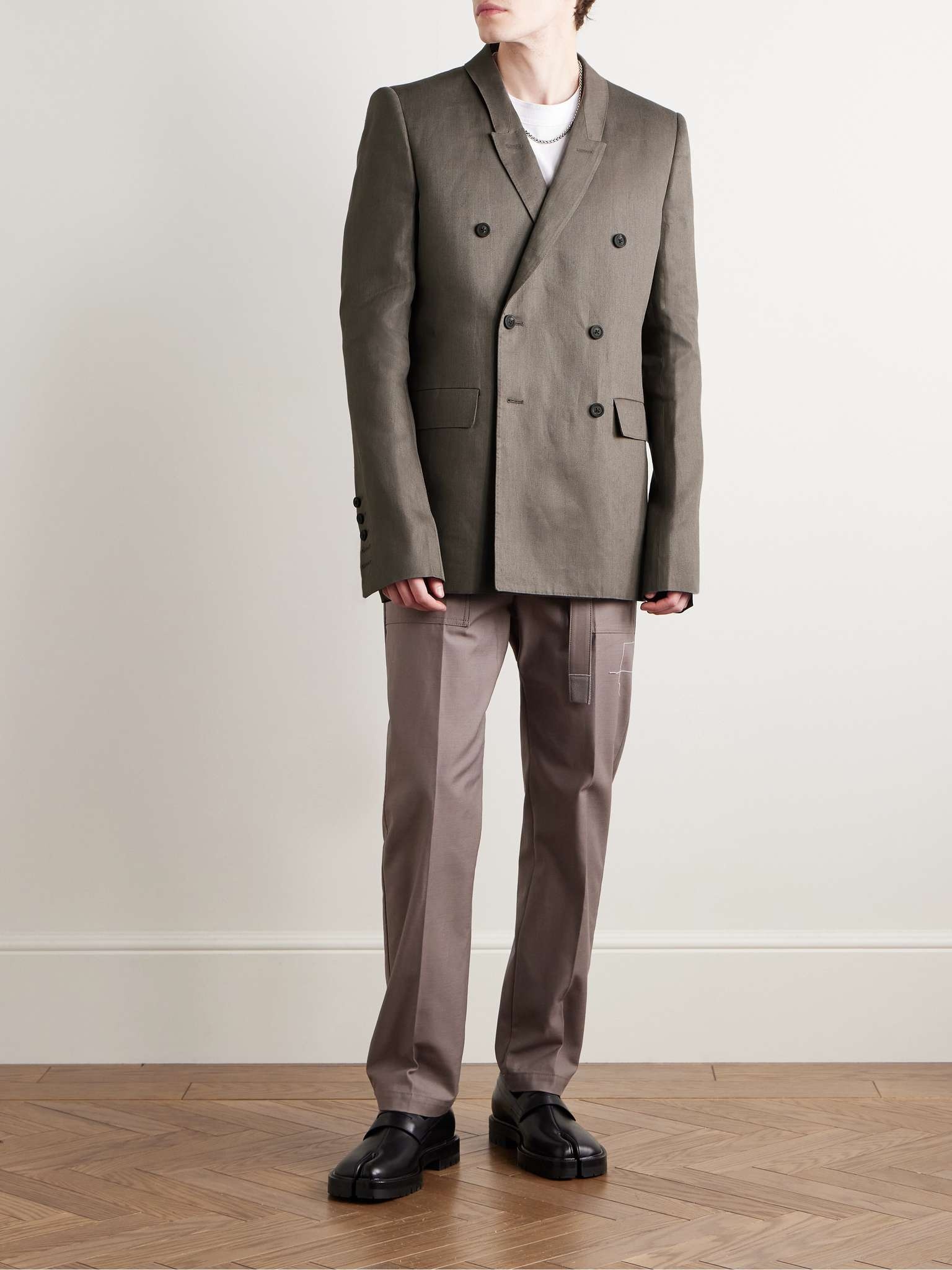 Double-Breasted Linen-Twill Blazer - 2