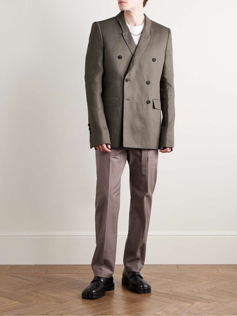 Rick Owens Double-Breasted Linen-Twill Blazer outlook