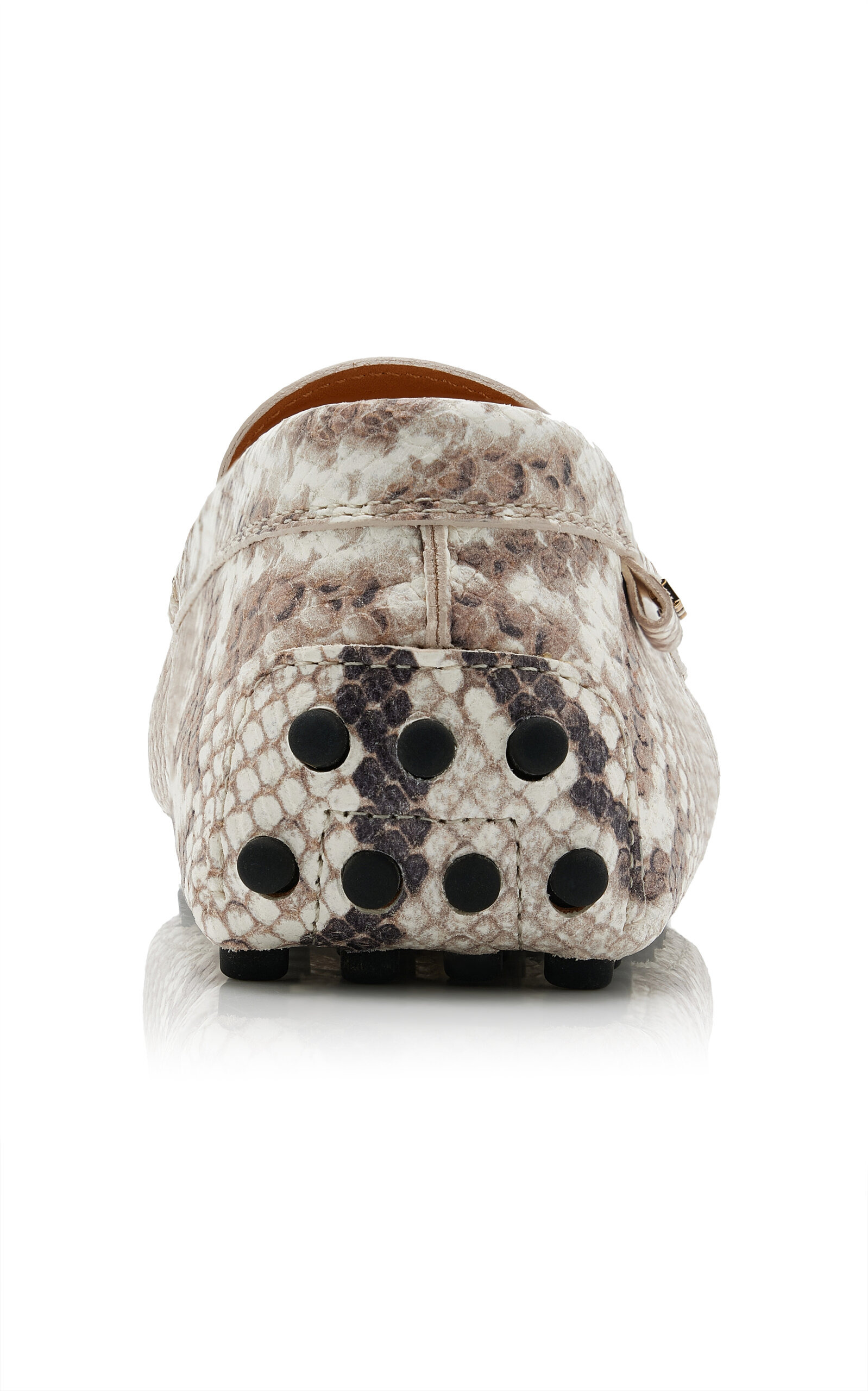 Snake-Effect Leather Driving Loafers animal - 5