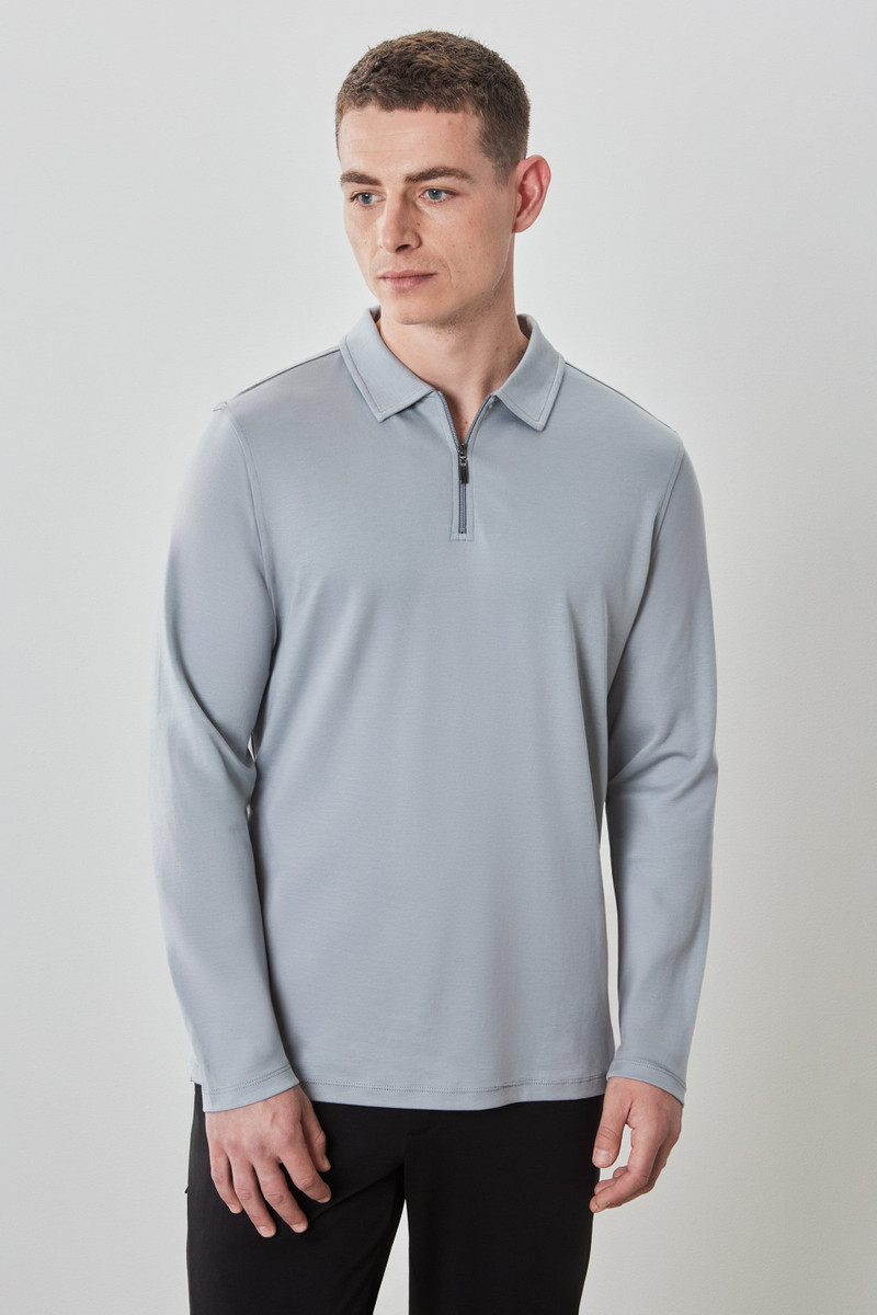 The Barakett Long-Sleeve Zip Polo 1