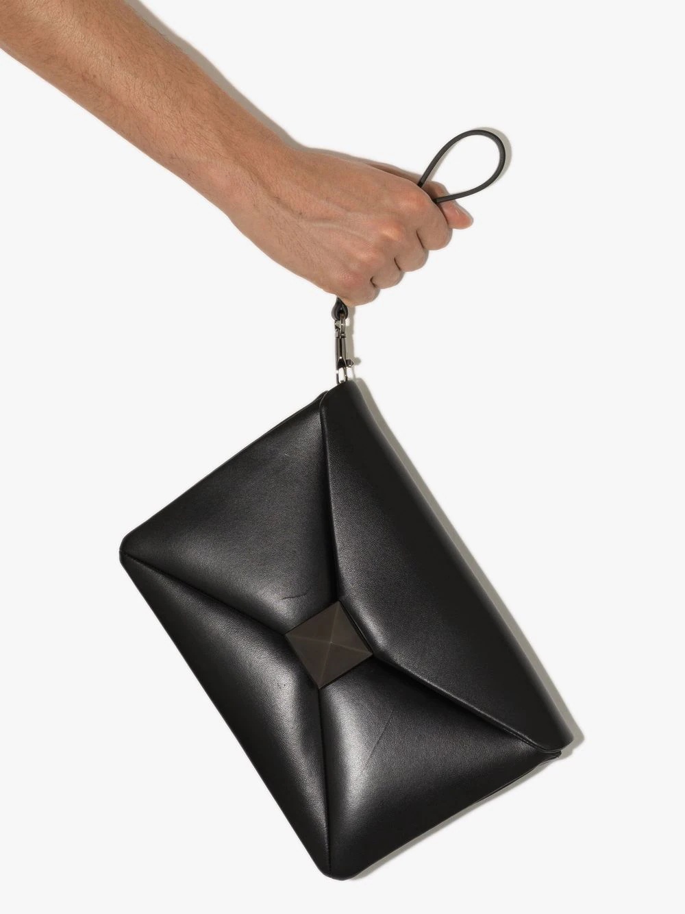 Roman stud leather clutch bag - 3