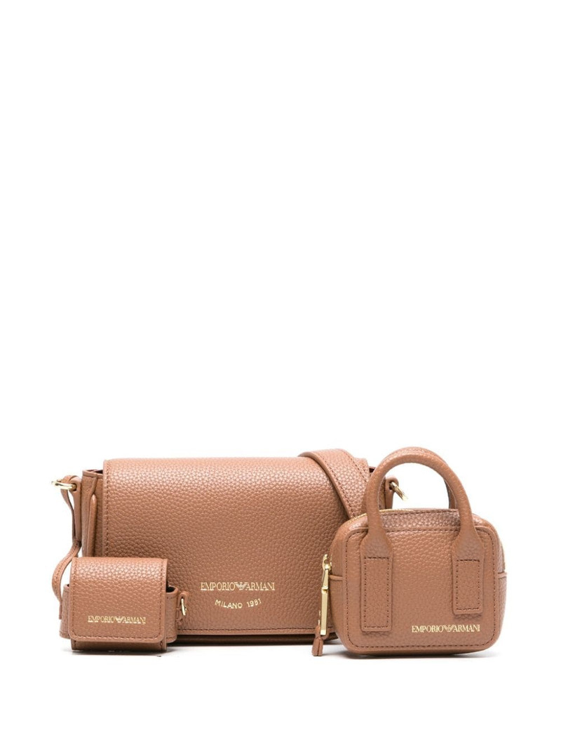 logo-lettering pebbled crossbody bag 6