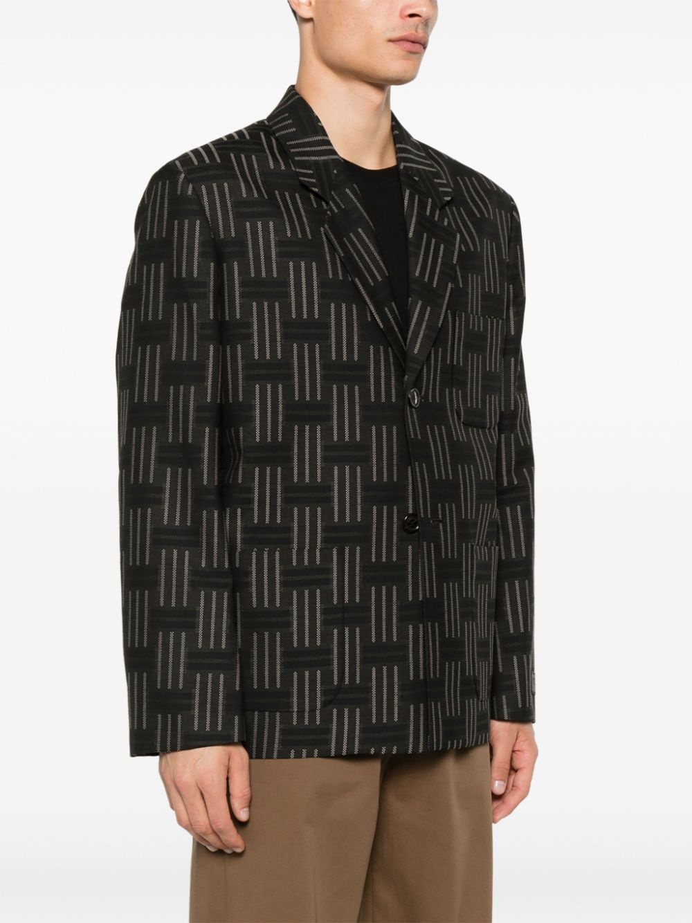 patterned-jacquard blazer - 3