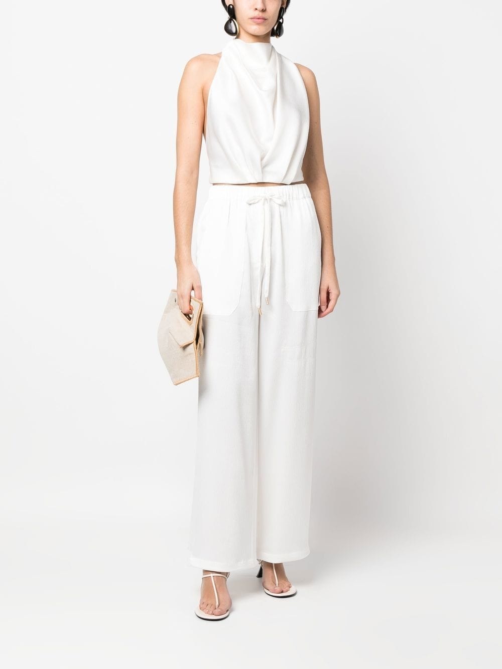 drawstring straight-leg trousers - 2