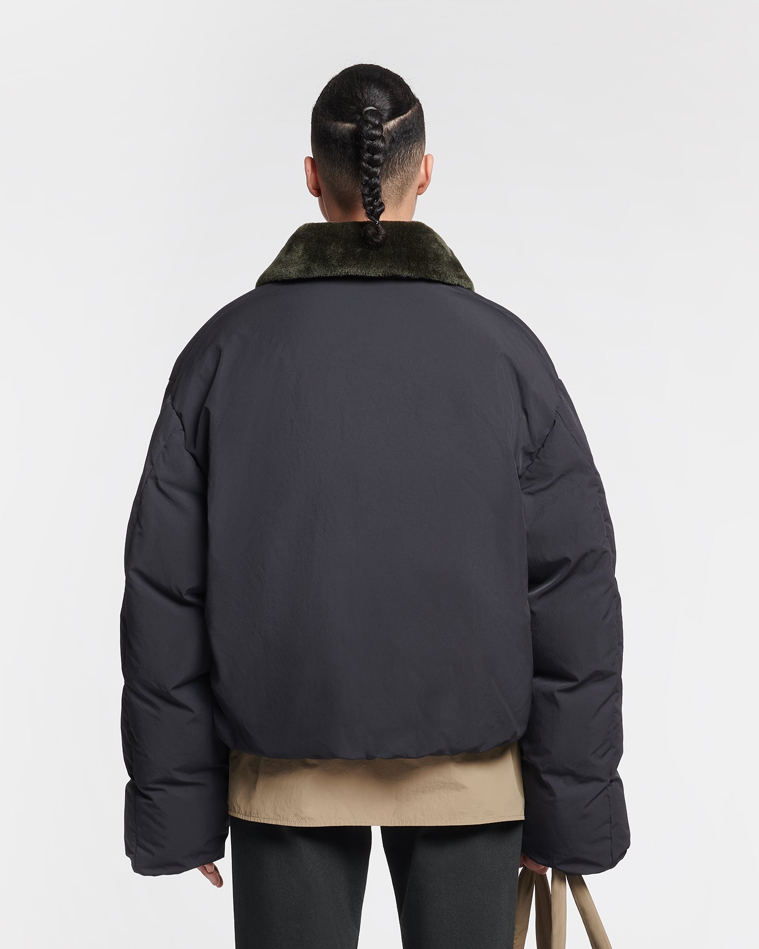 Faux Fur and Tech Nylon Jacket - 8