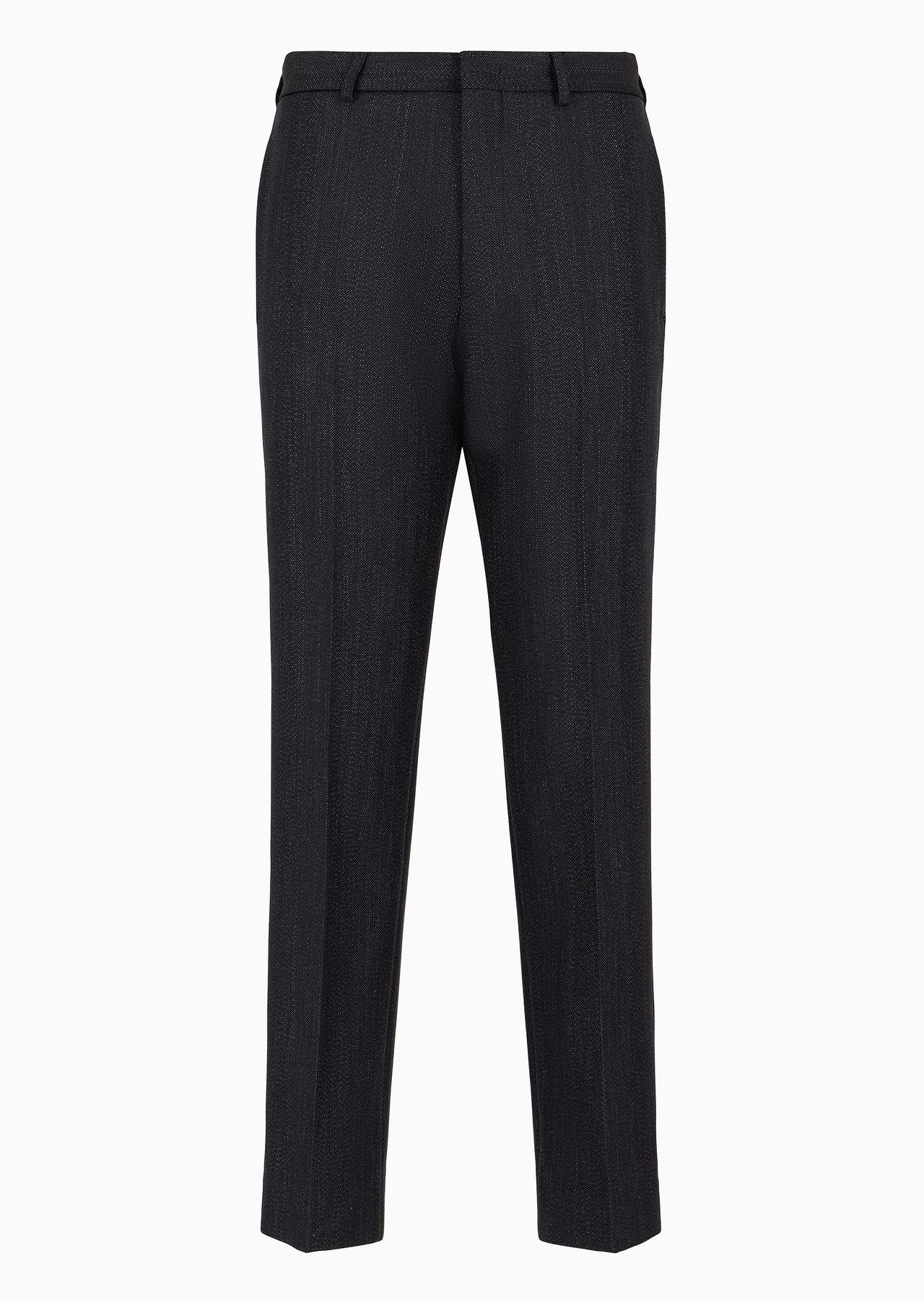 Mouliné wool-blend trousers with chevron motif - 1