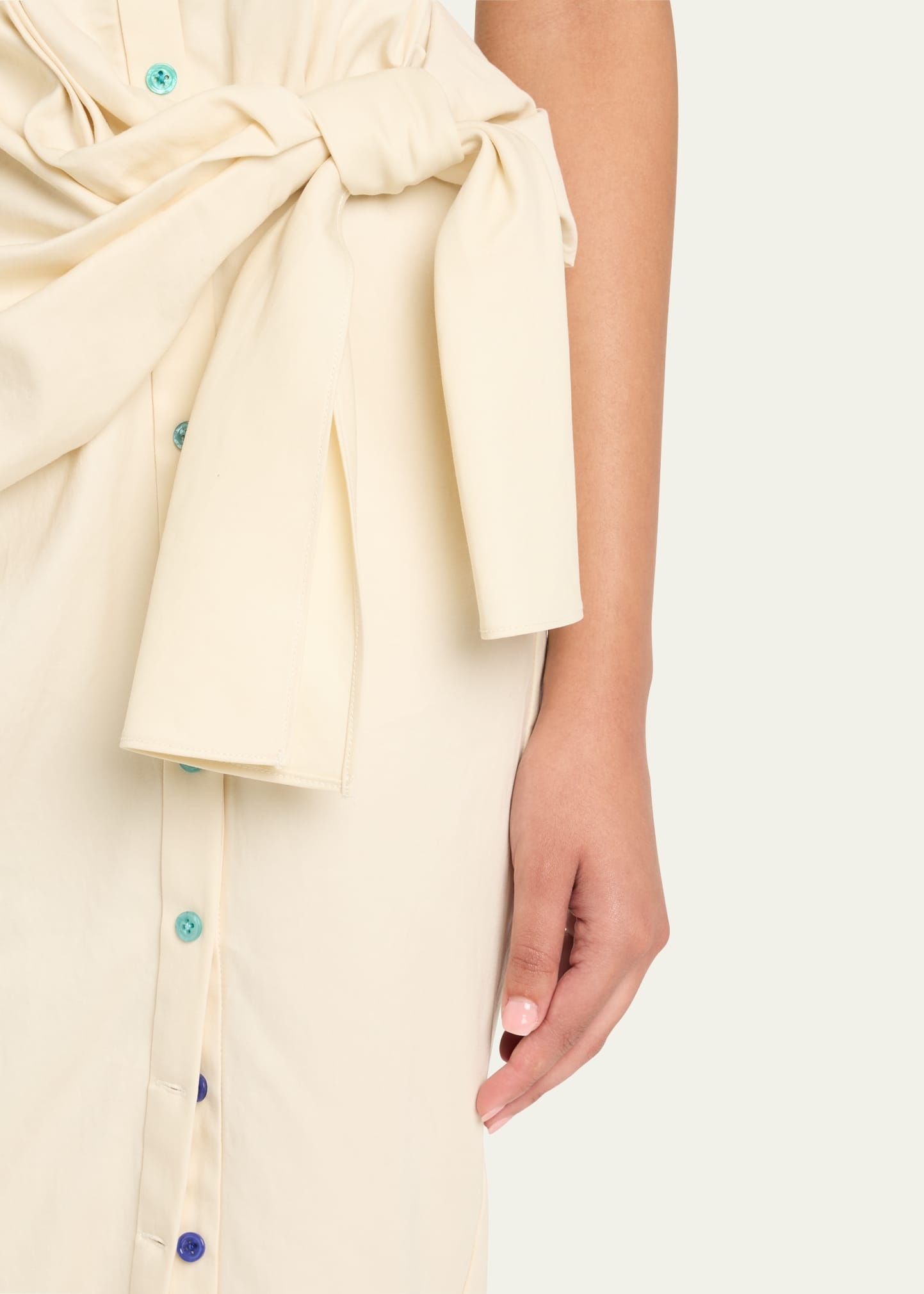 V-Neck Sleeveless Sarong Maxi Shirtdress - 5