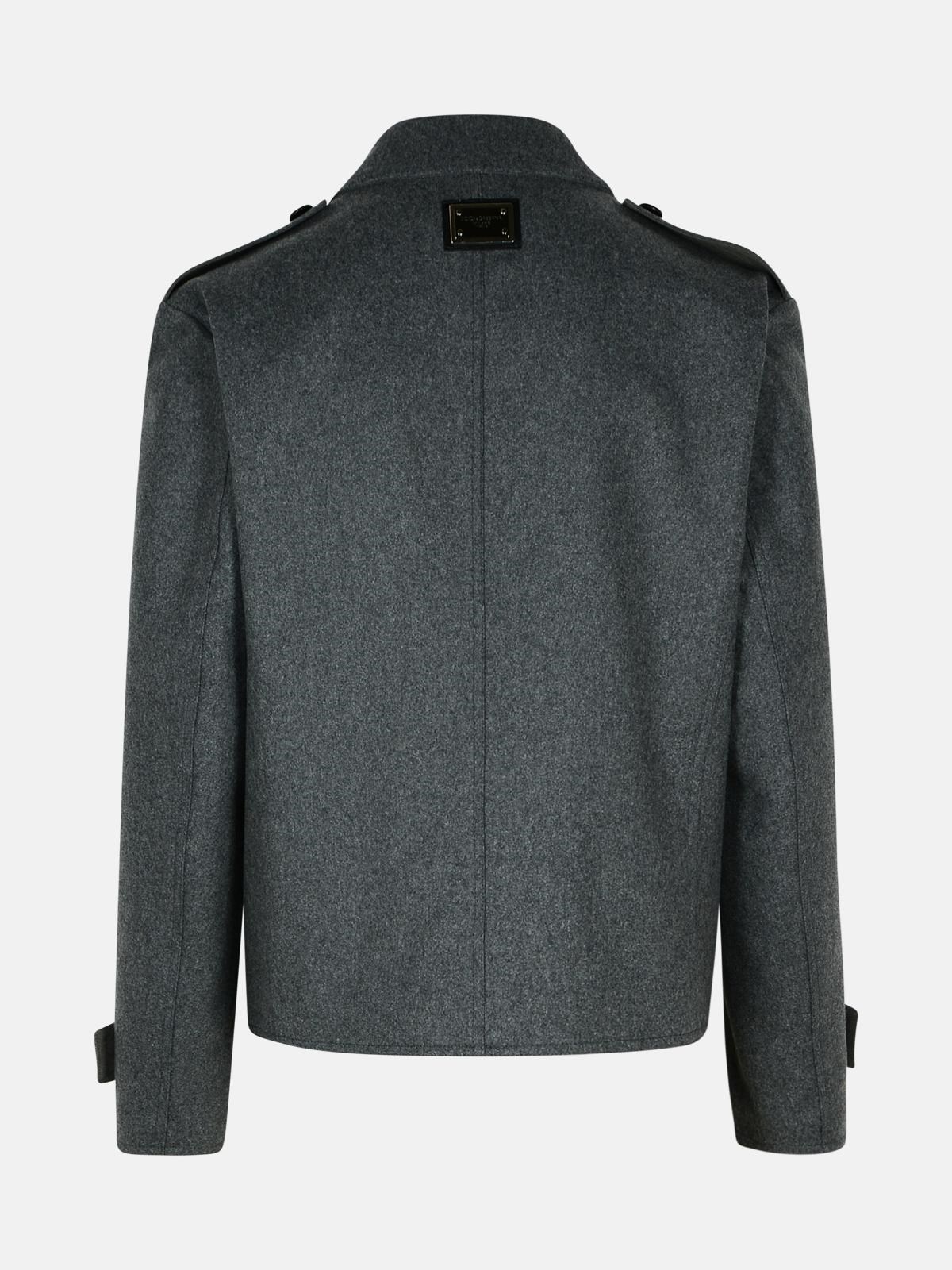 GREY WOOL BLEND JACKET - 3