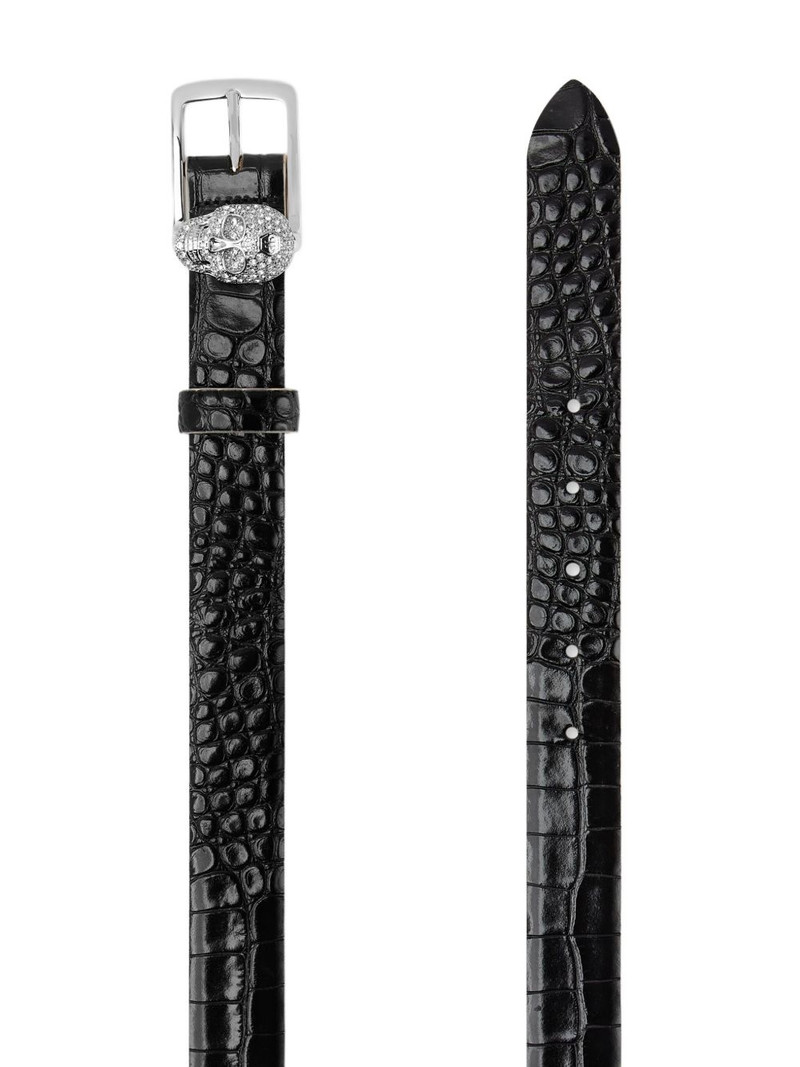 PHILIPP PLEIN skull-embellished-buckle belt outlook