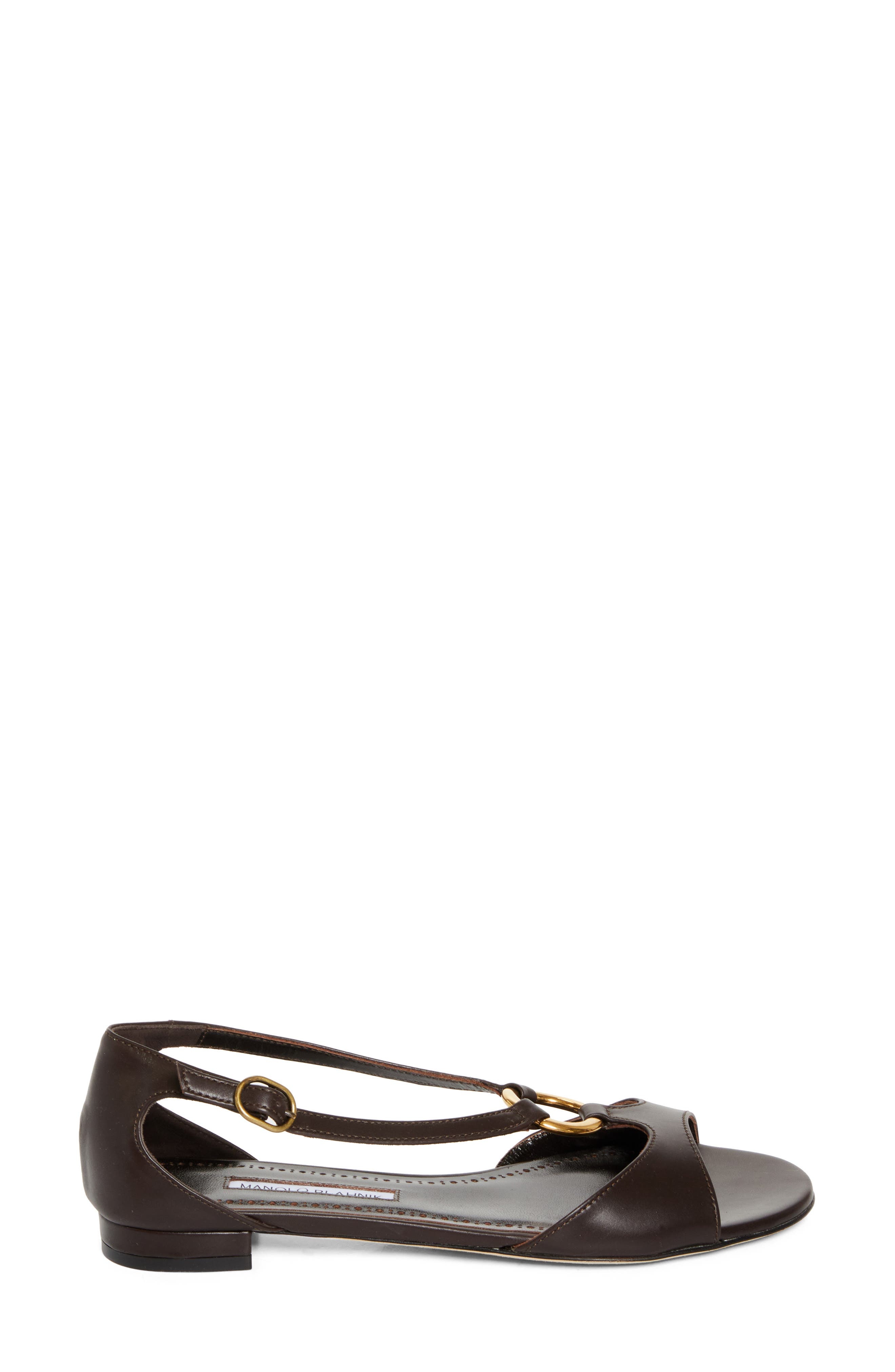 Manolo Blahnik Theodo Flat in Dark Brown at Nordstrom - 3