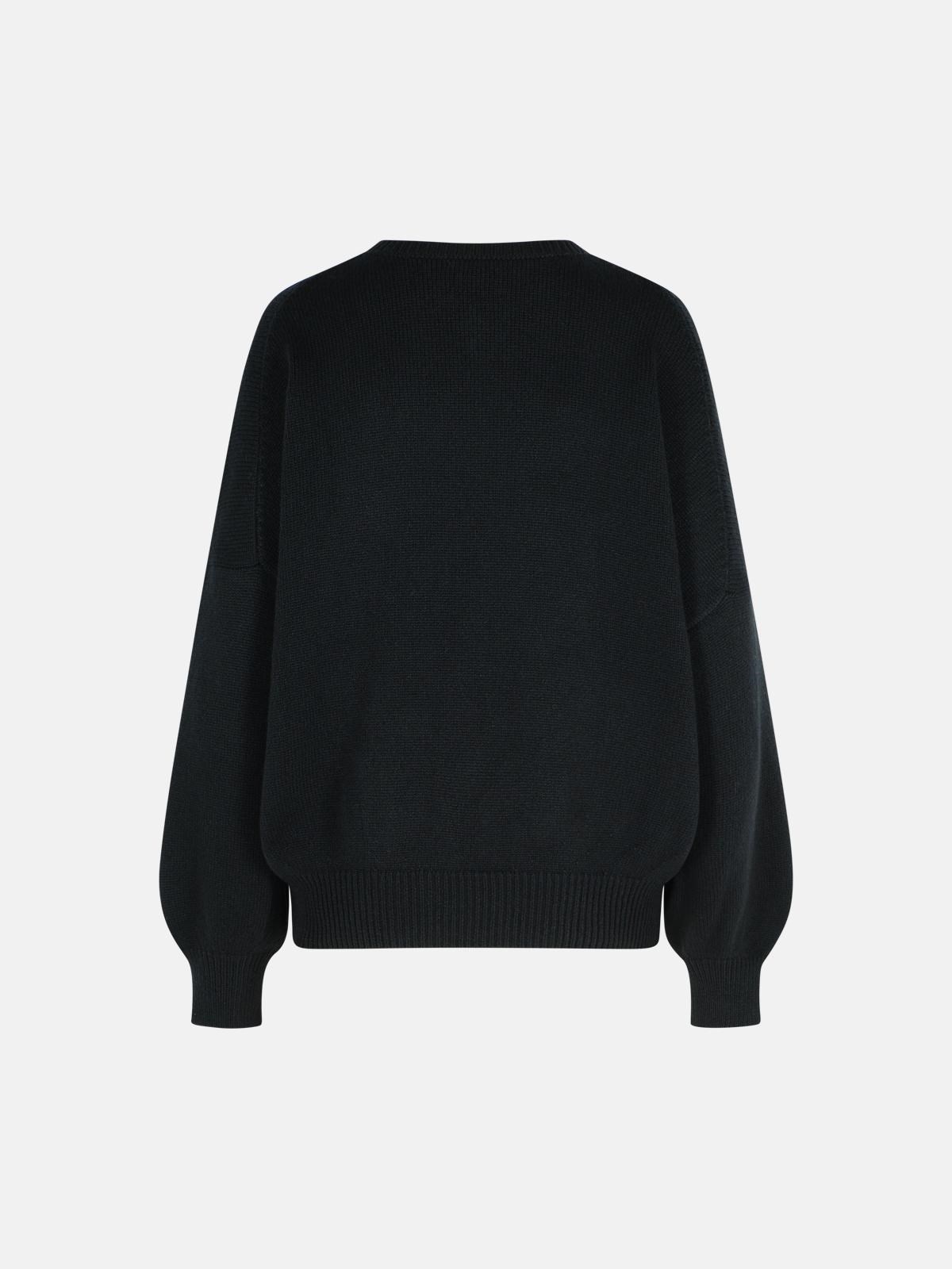 'WOLFE' BLACK CASHMERE SWEATER - 3