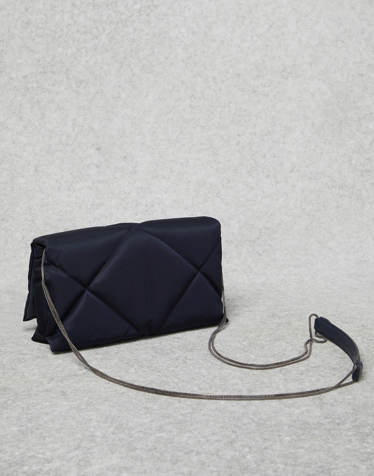 Matelassé nylon city bag with shiny trim - 2