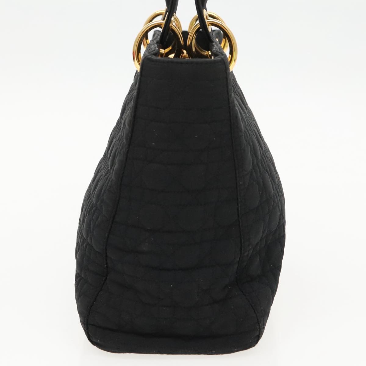 DIOR Canage Hand Bag Nylon Black Gold - 4
