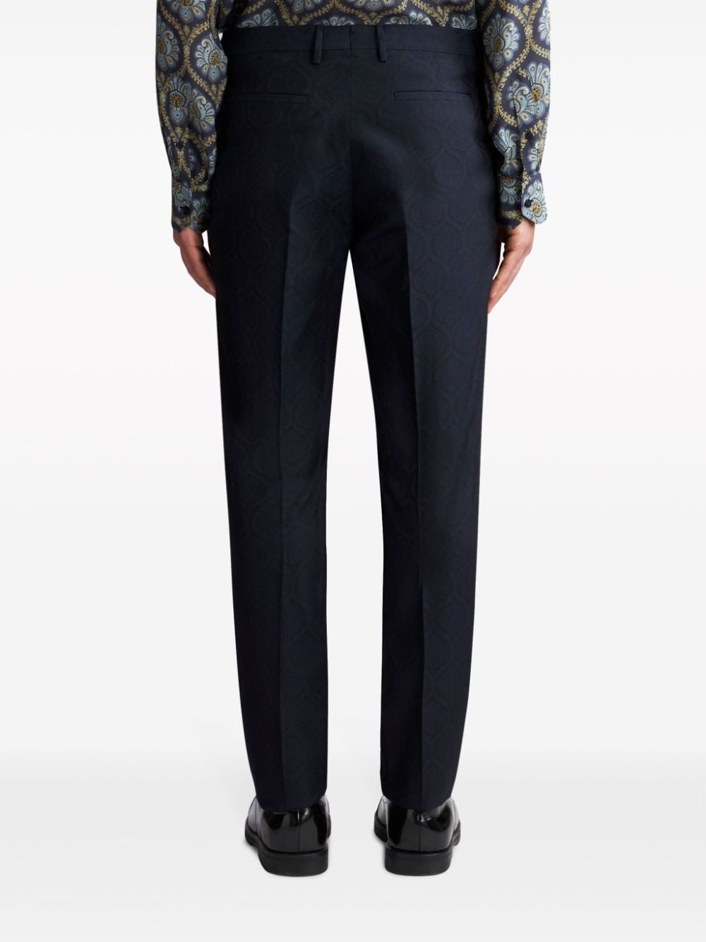 jacquard tapered-leg trousers - 3
