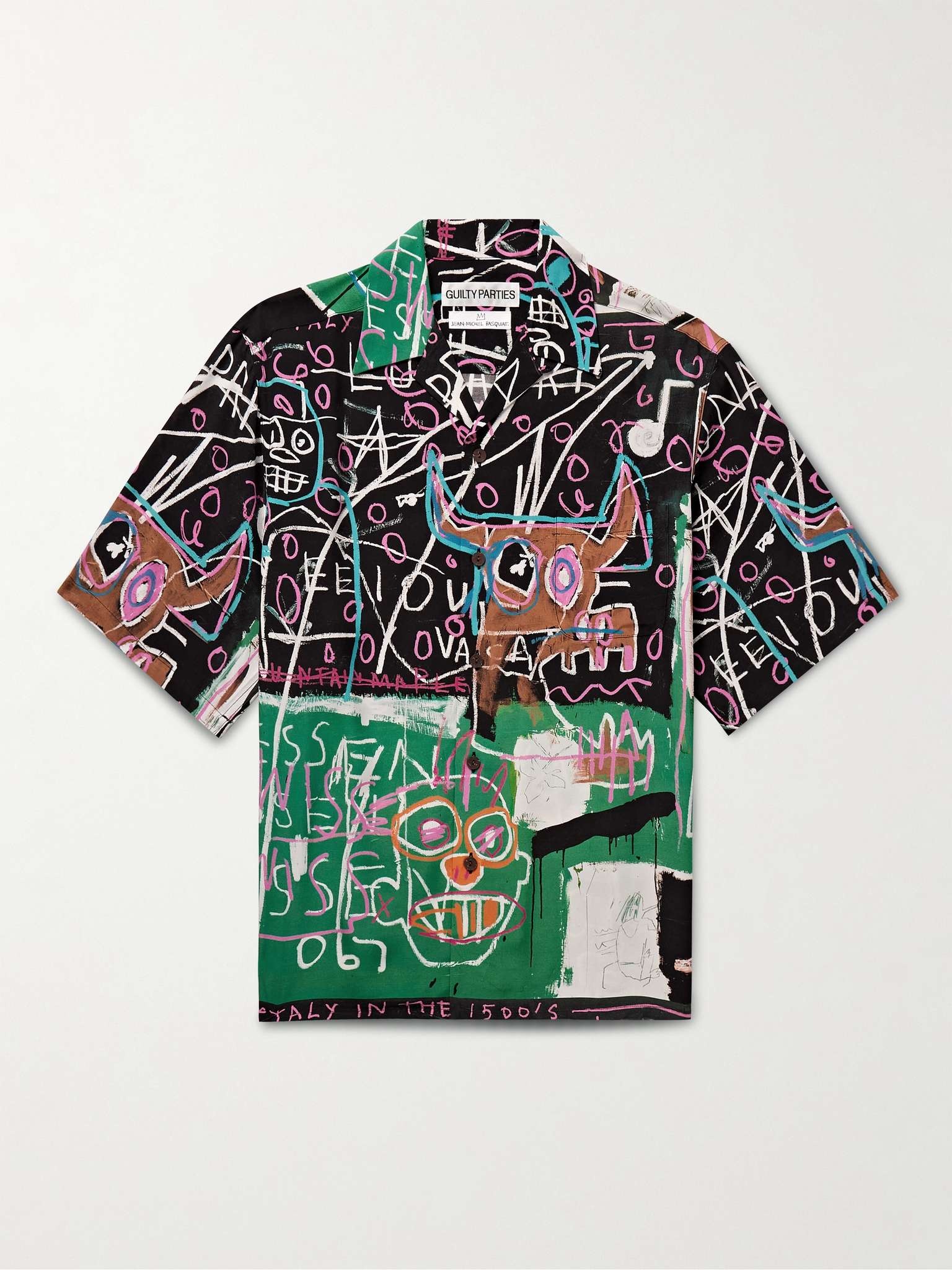 + Jean-Michel Basquiat Convertible-Collar Printed Woven Shirt - 1