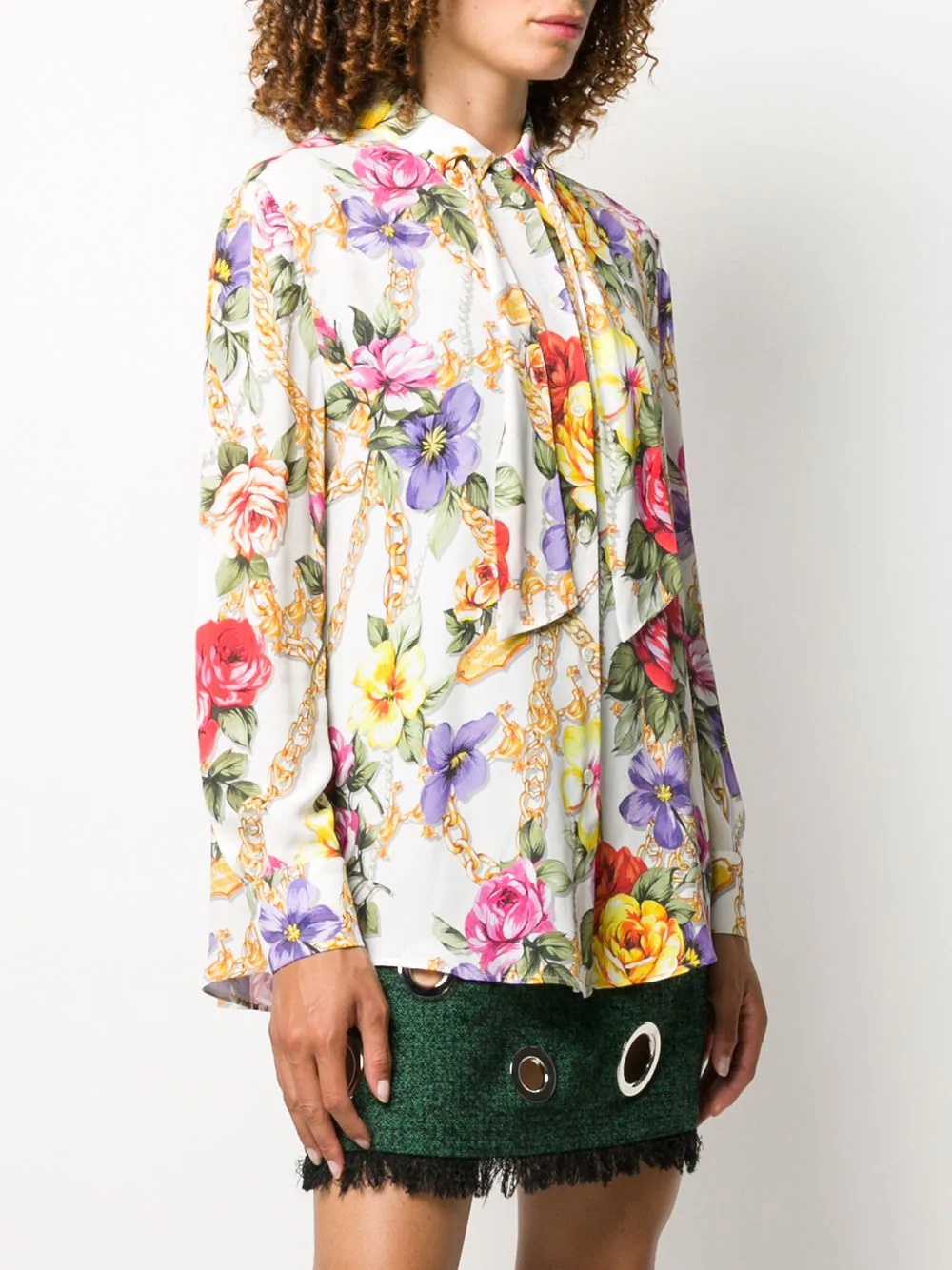 floral pussy-bow blouse - 3