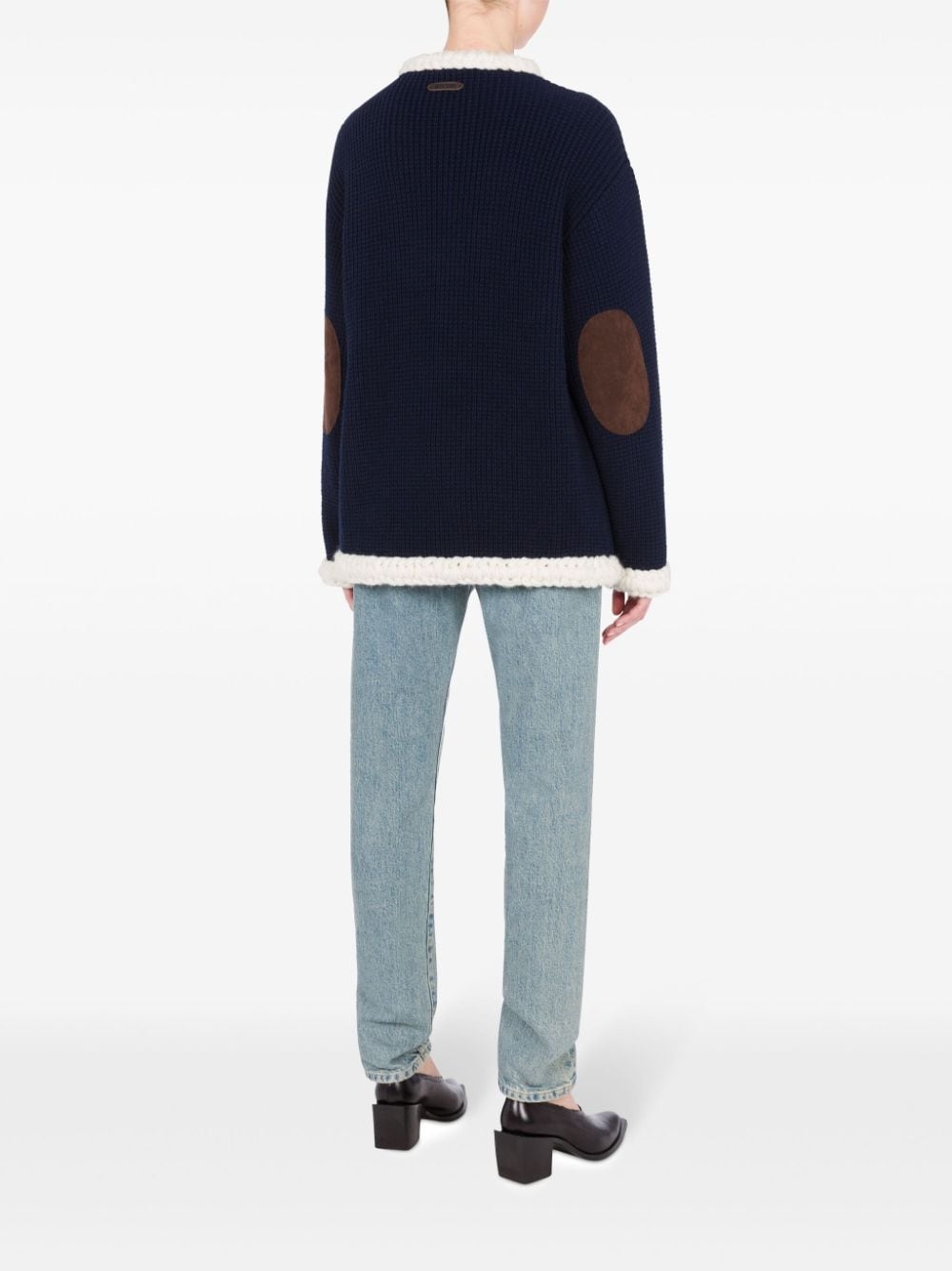 waffle knit virgin wool cardigan - 3