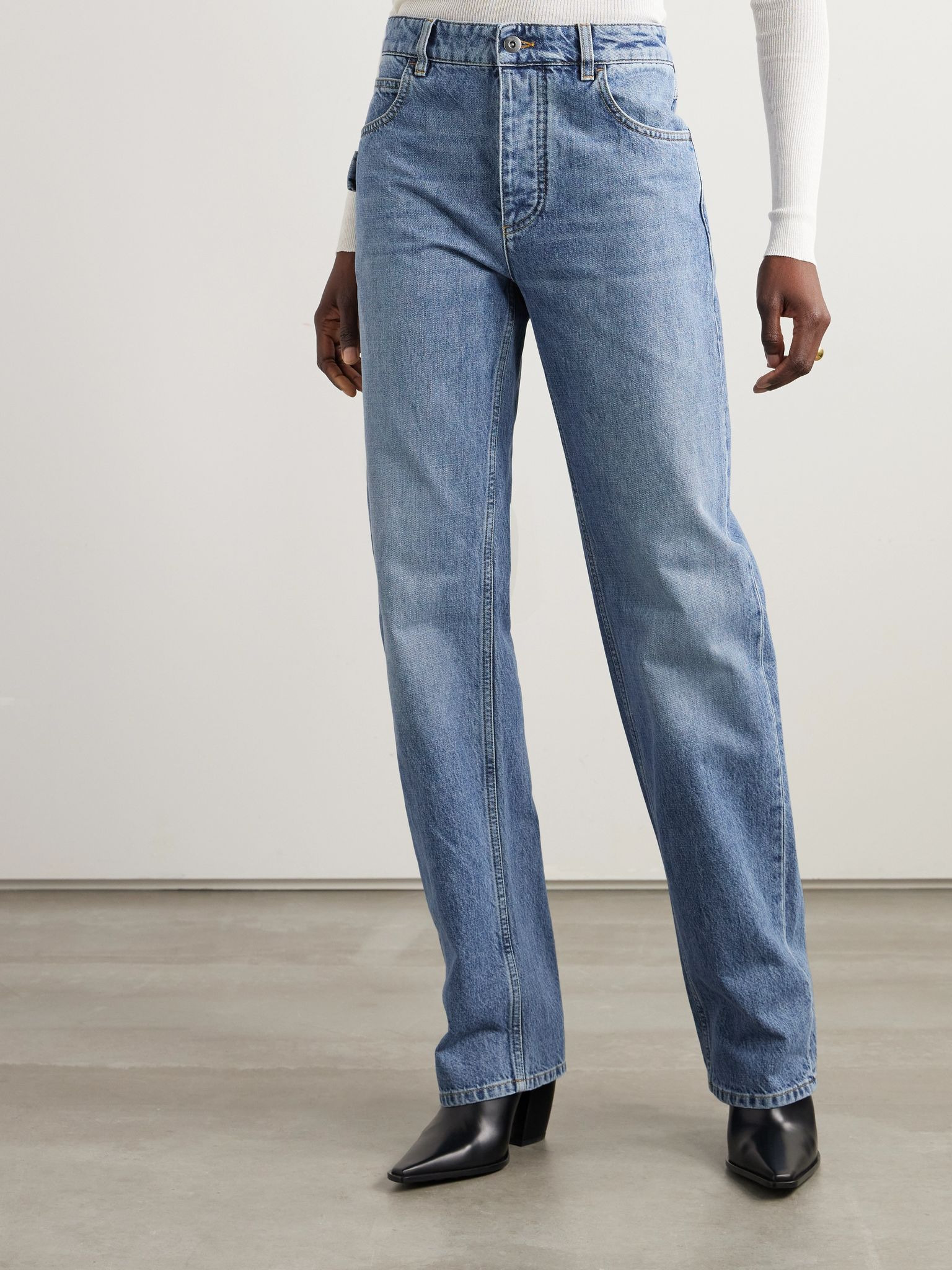 High-rise straight-leg jeans Blue - 3