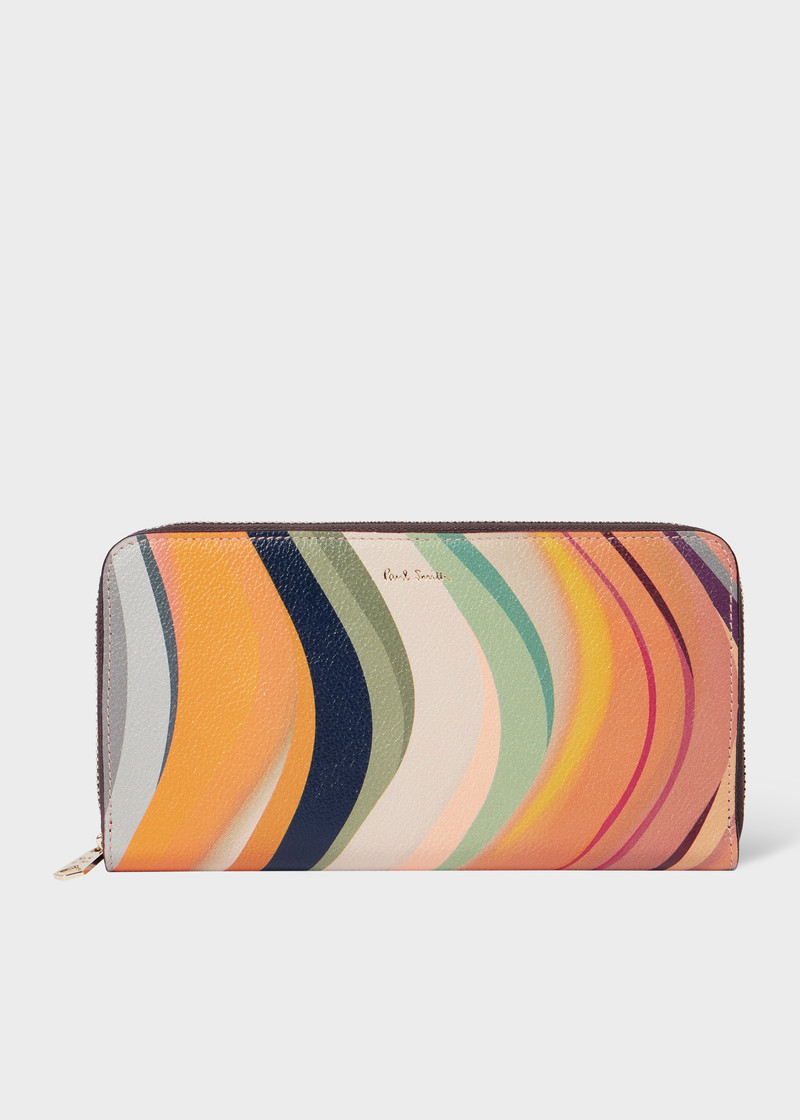 Women's 'Dusky Swirl' Leather Large Zip-Around Purse 1