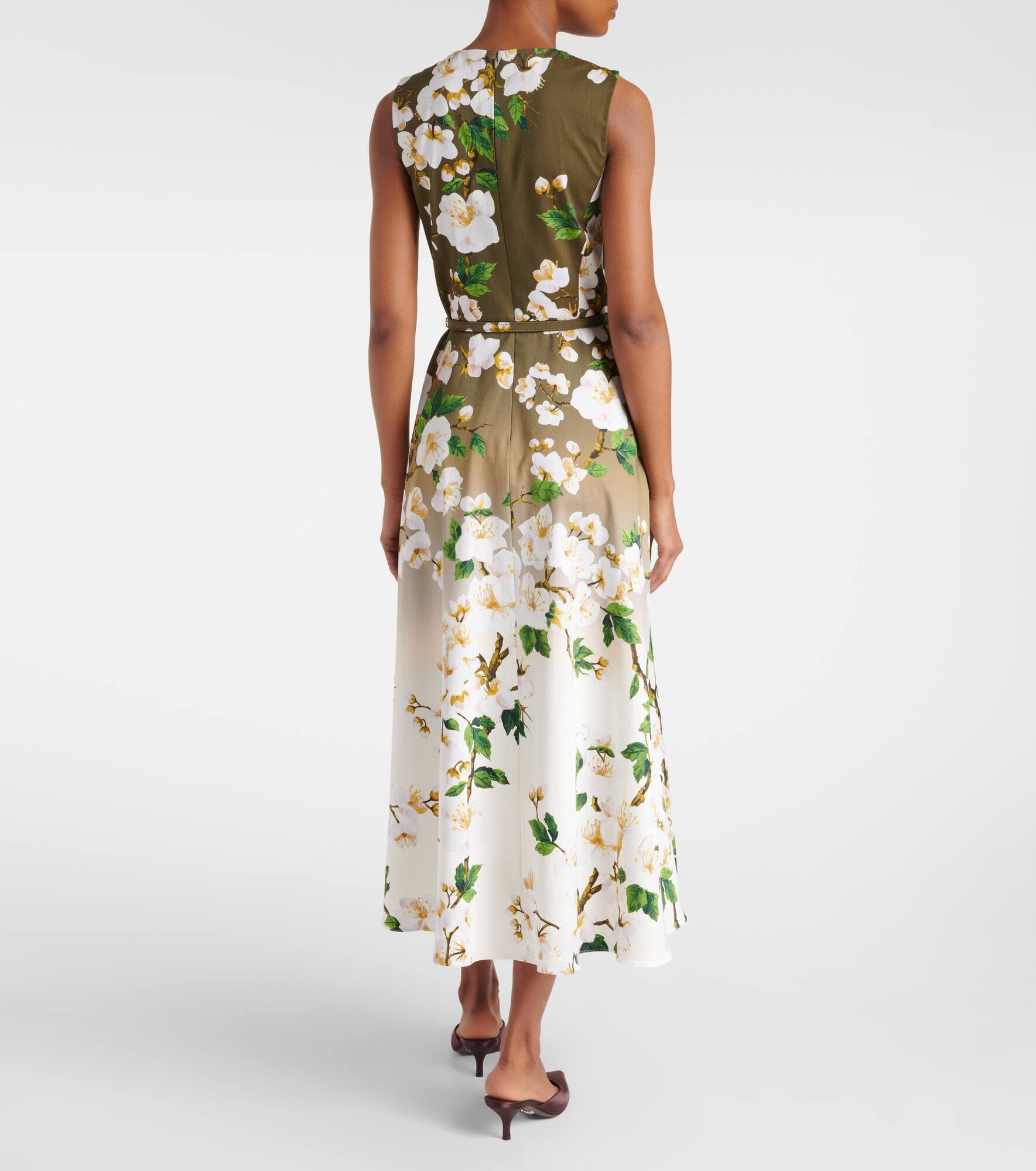 Floral ombré cotton-blend cocktail dress - 3