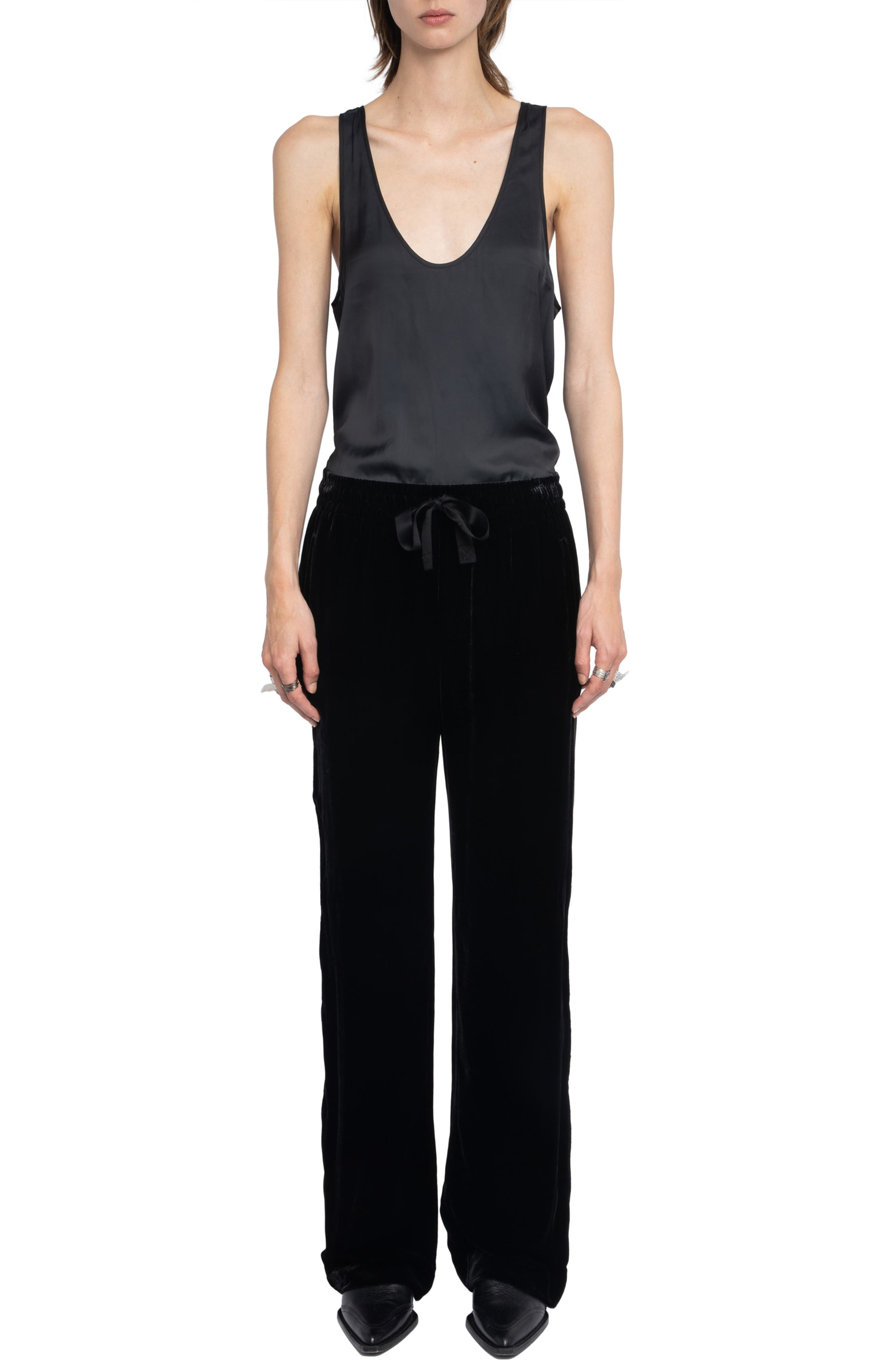 Zadig & Voltaire Poma Velvet Drawstring Pants in Black at Nordstrom - 7