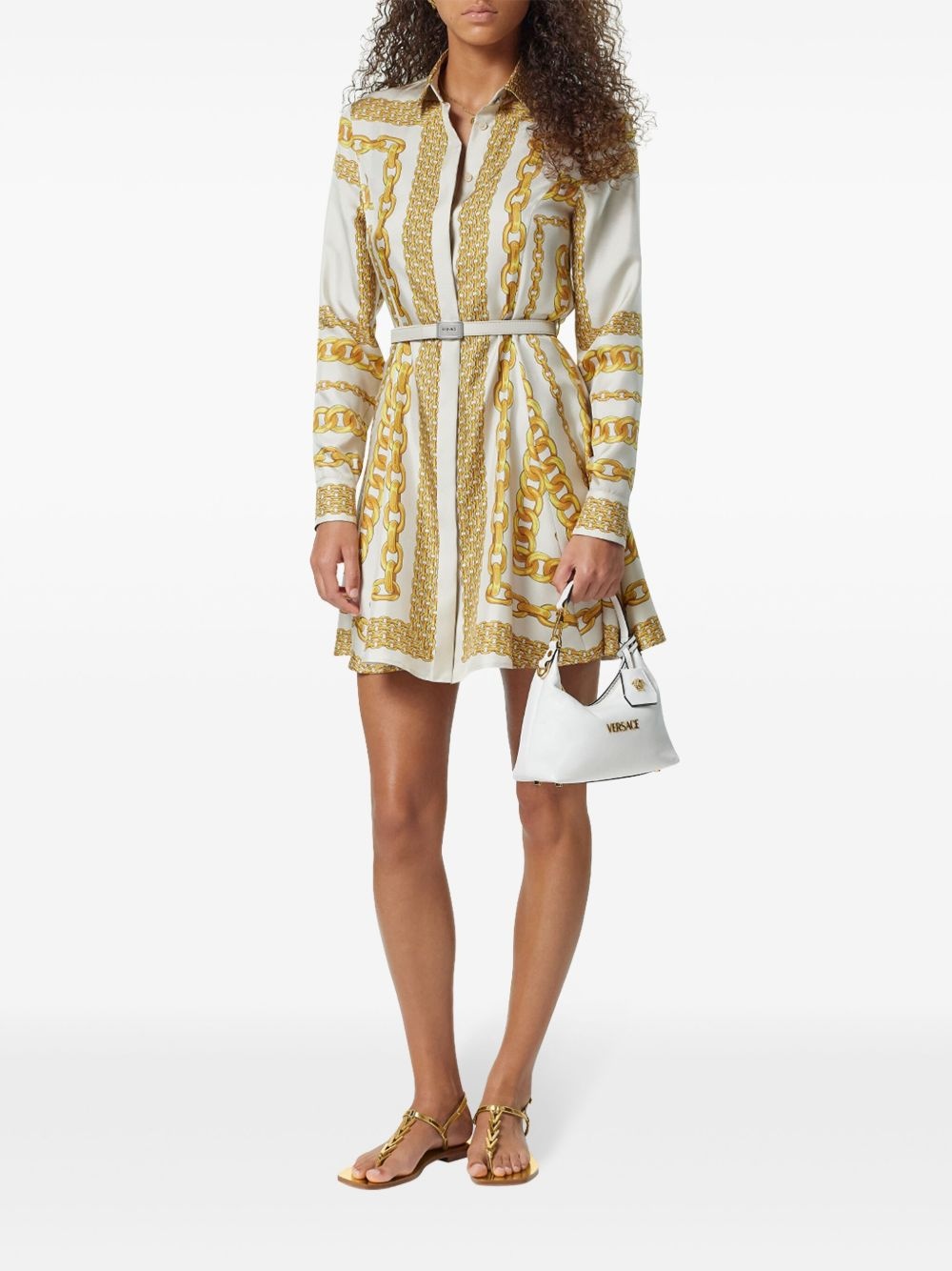 printed belted mini dress - 2