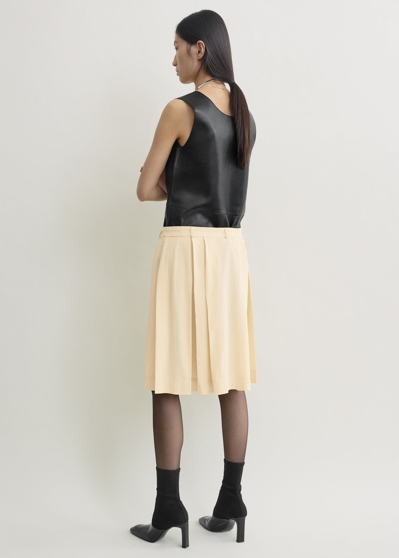 Pleated wrap skirt champagne 4