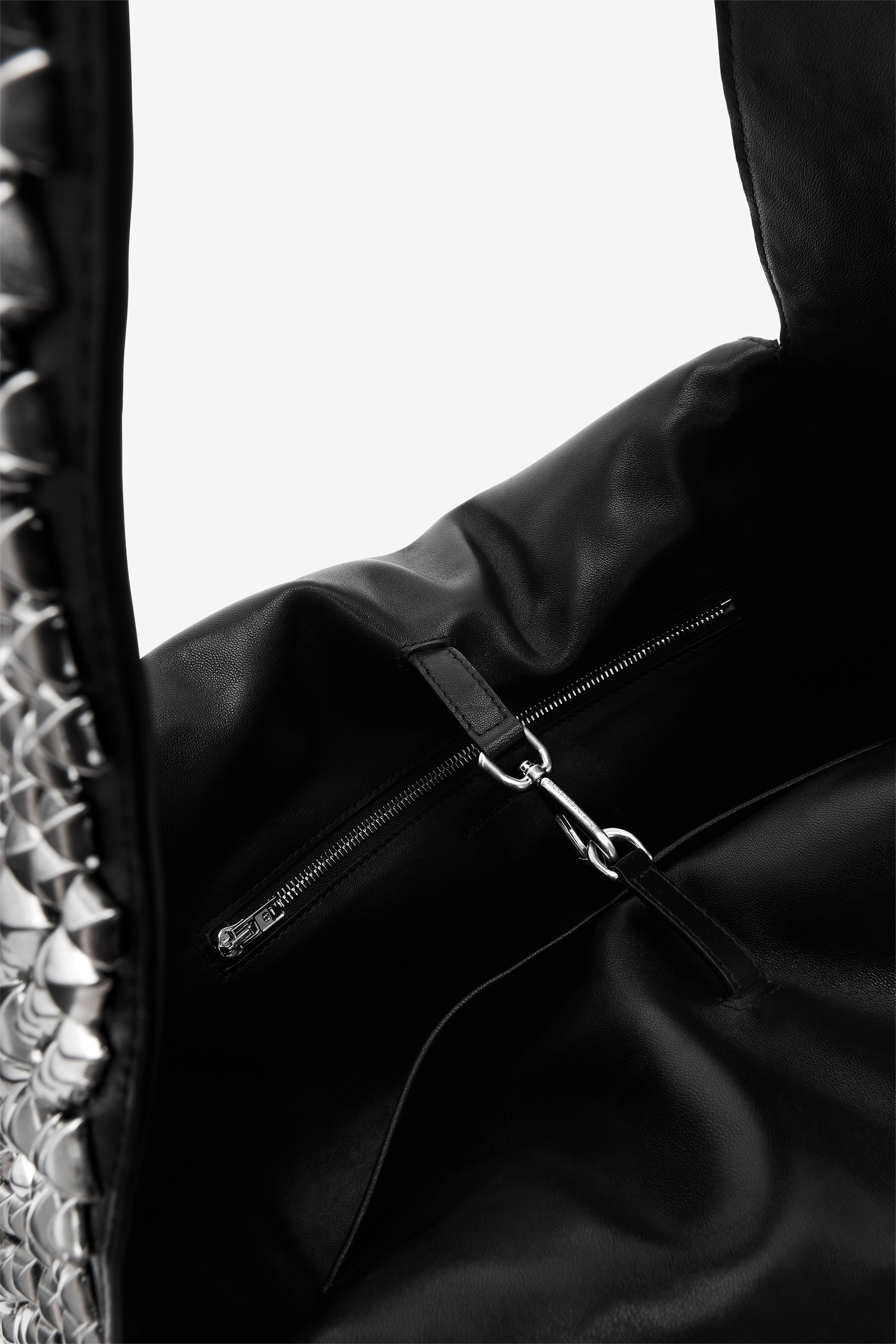 spike medium hobo bag in studded leather - 4