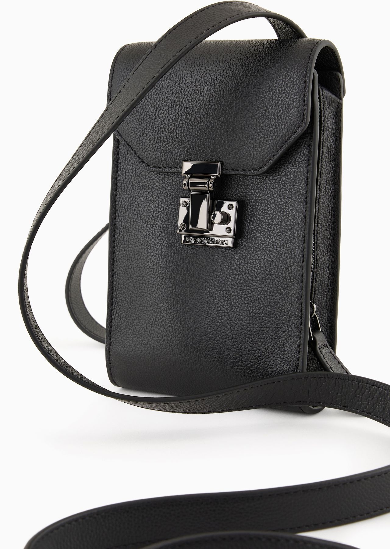 Tumbled-leather tech case with shoulder strap - 5