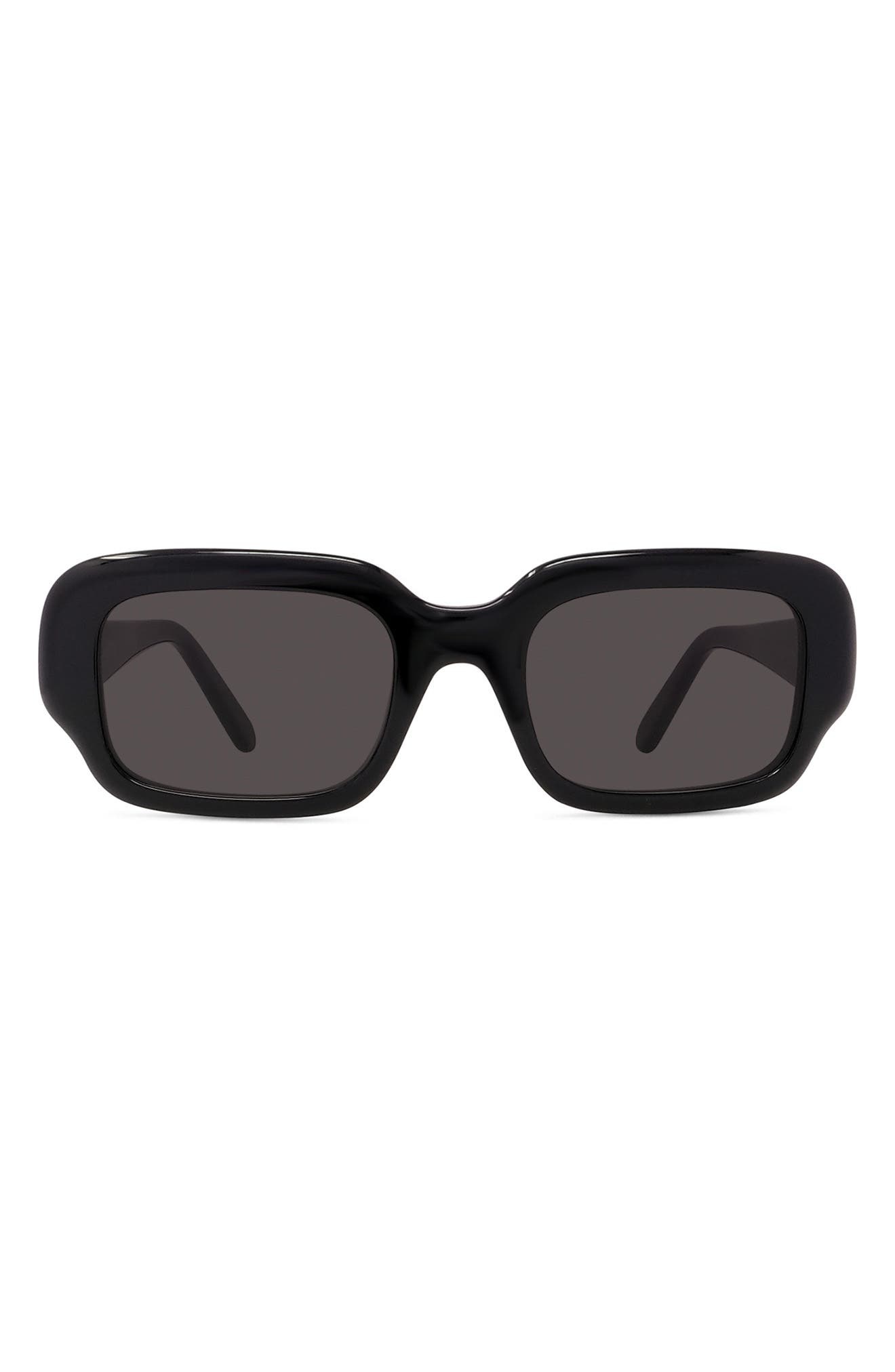 Loewe 51mm Rectangular Sunglasses in Shiny Black /Smoke at Nordstrom - 1