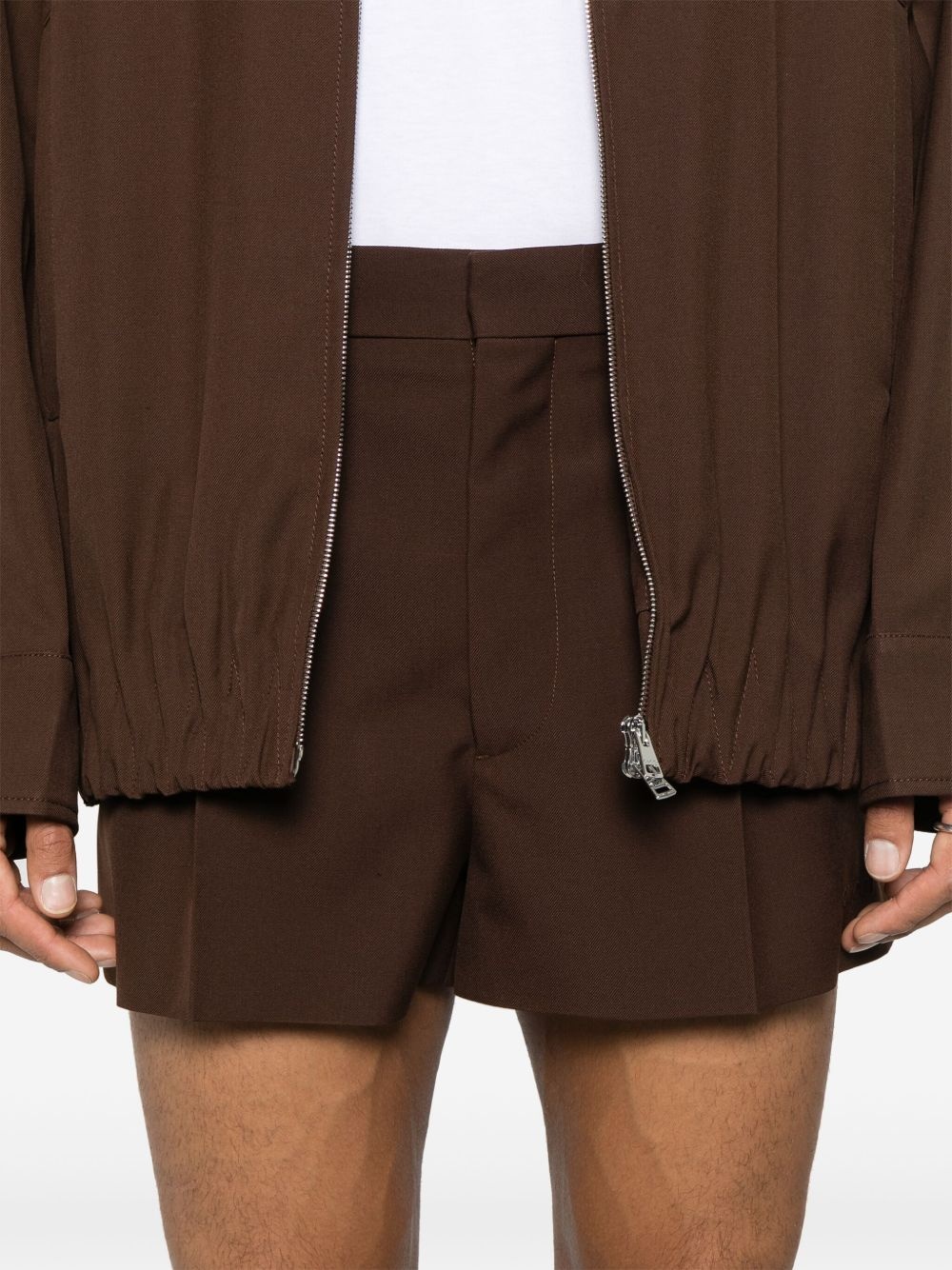 twill wool shorts - 5