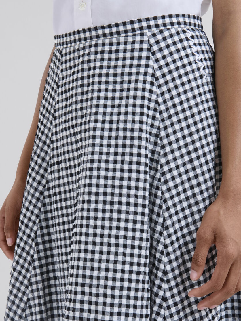 BLACK AND WHITE CHECKED SEERSUCKER SKIRT - 4