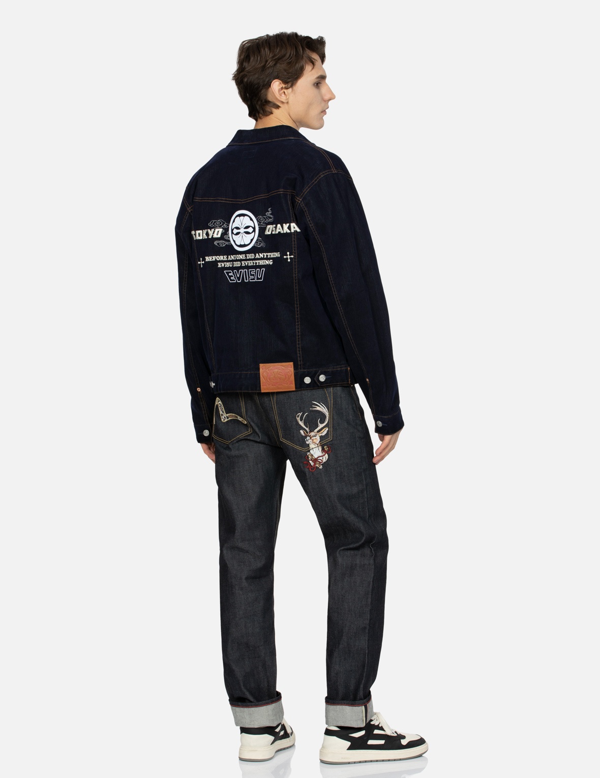 KAMON AND SEAGULL EMBROIDERY REGULAR FIT DENIM JACKET - 3
