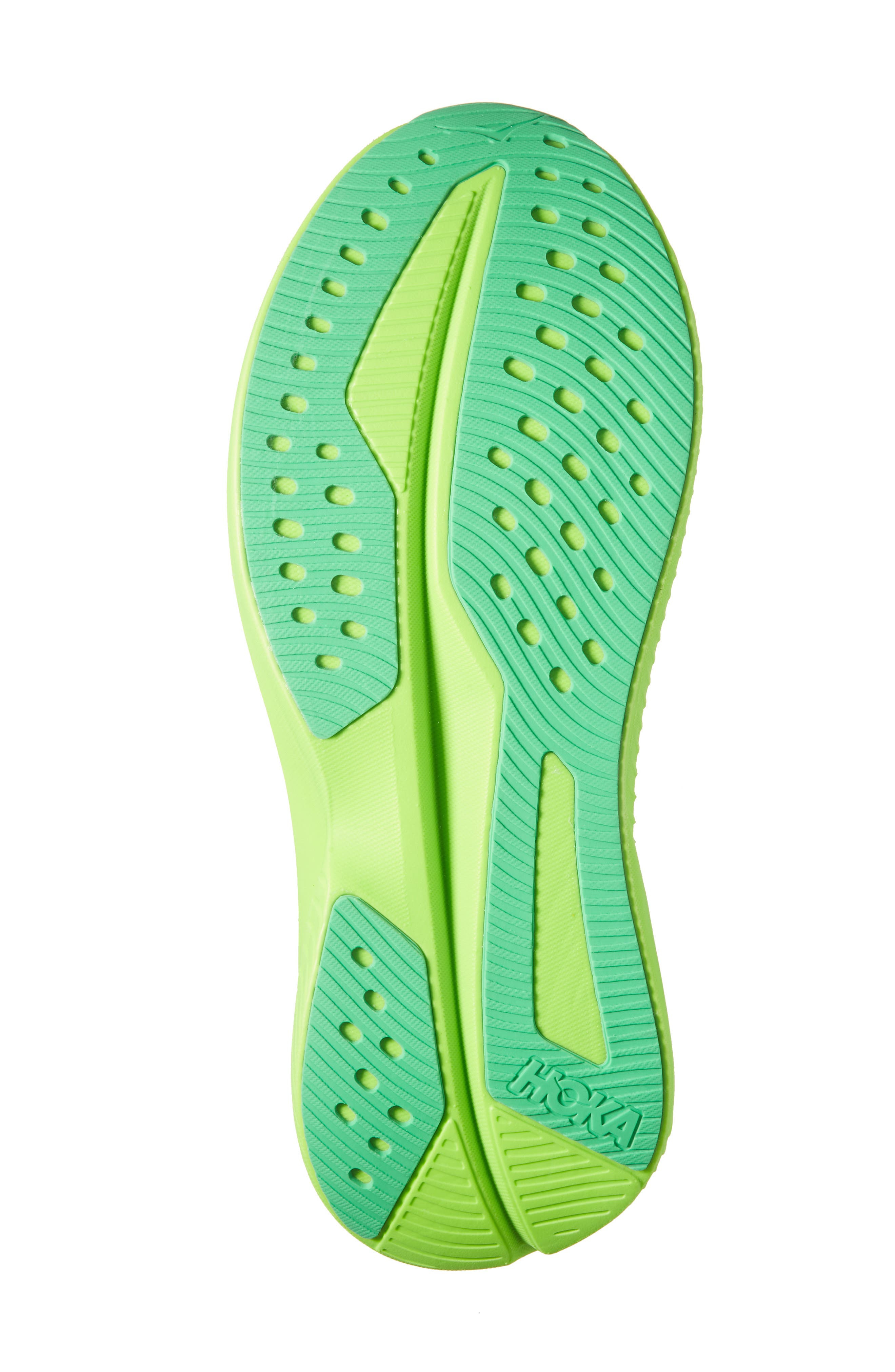HOKA Mach 6 Running Shoe in White /Neon Lime at Nordstrom - 6