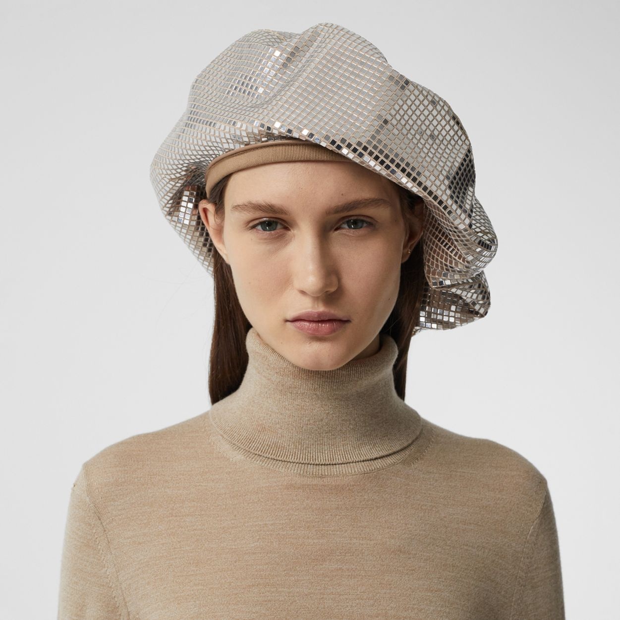 Mirrored Stretch Jersey Oversized Beret - 3