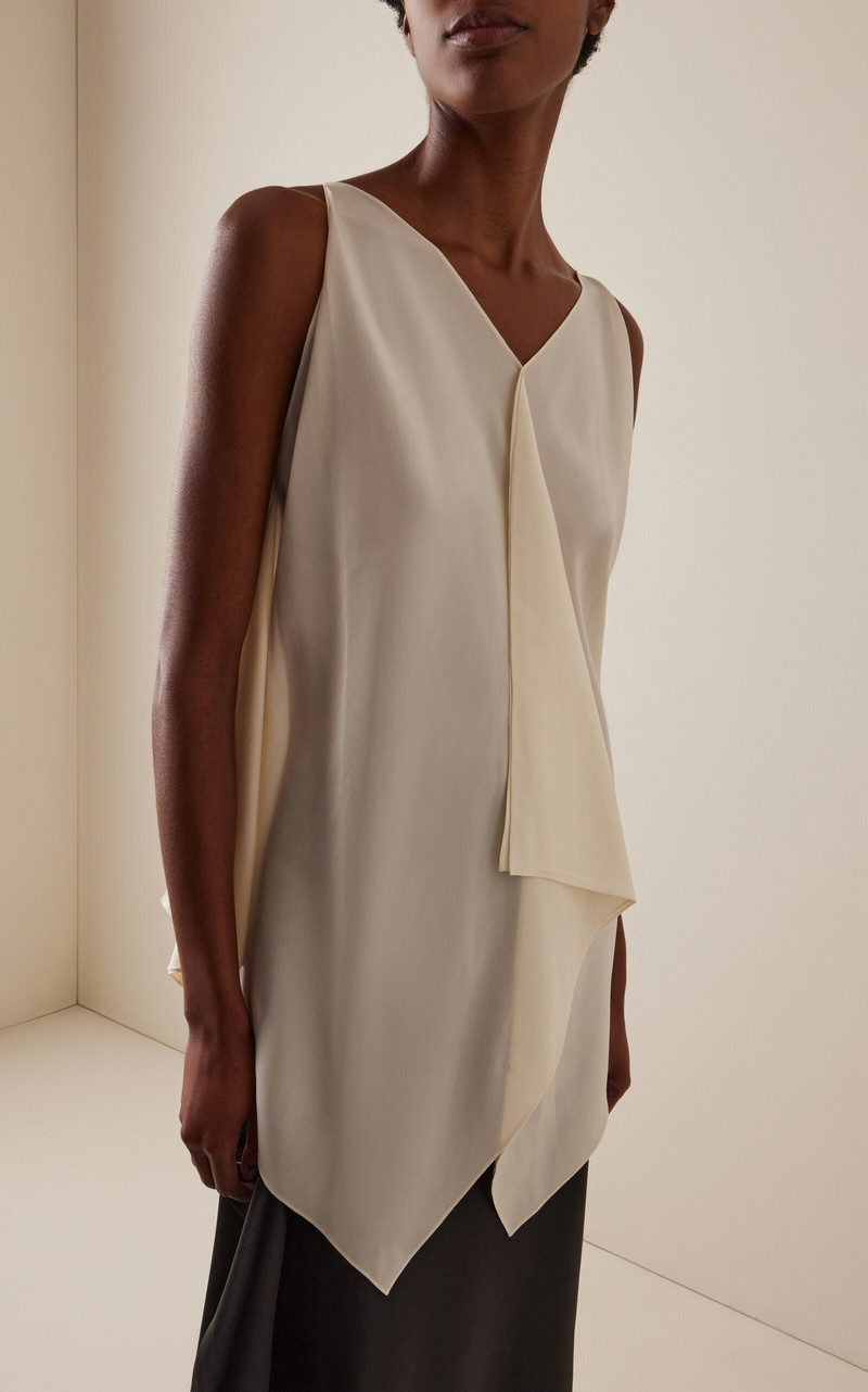 The Row Levon Silk Satin Top ivory outlook