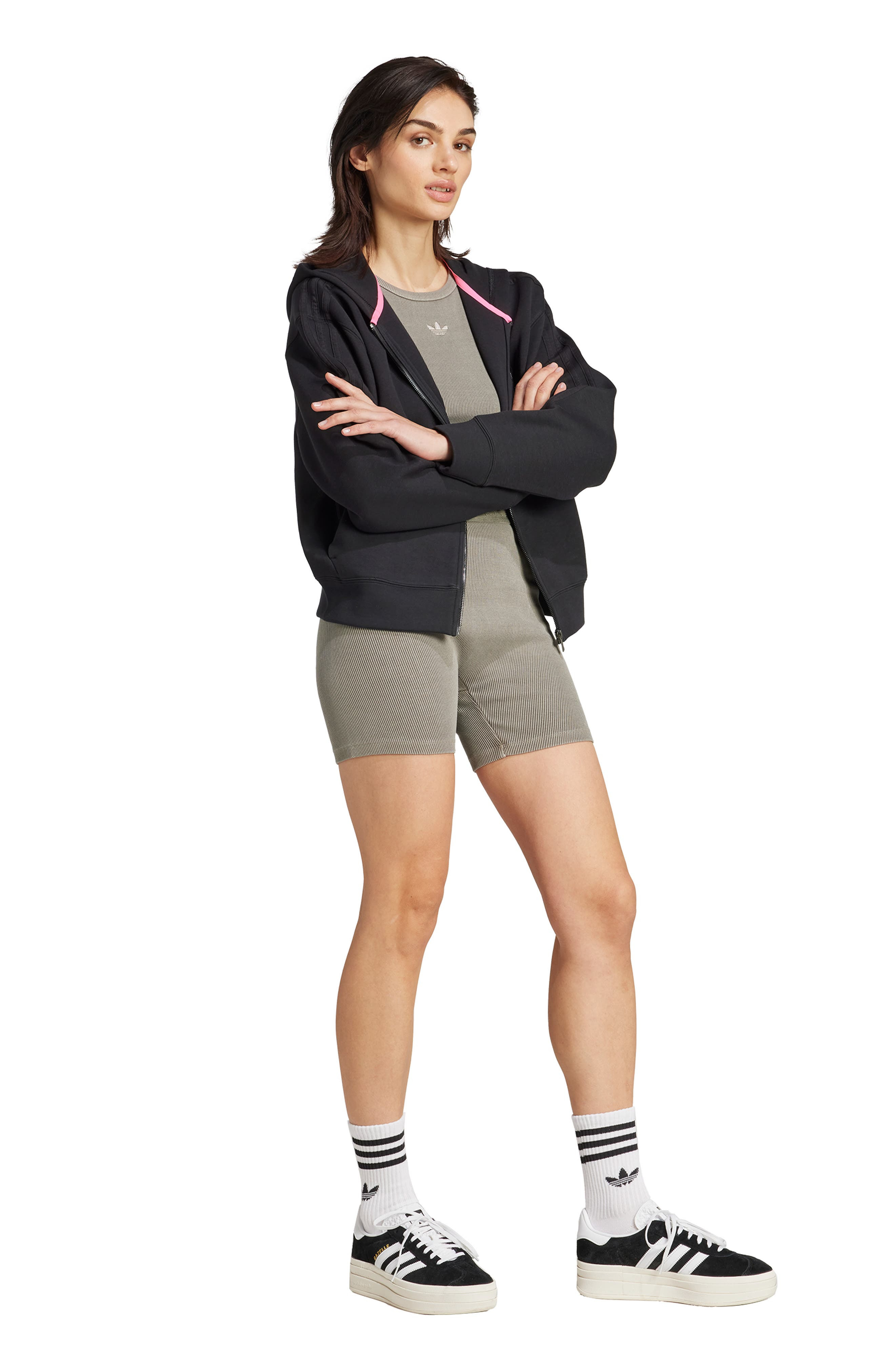 adidas Rib Bike Shorts in Silver Pebble at Nordstrom - 6