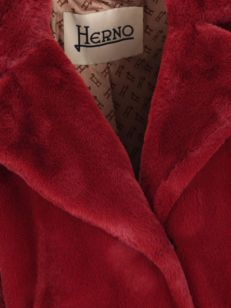 belted faux-fur coat 3
