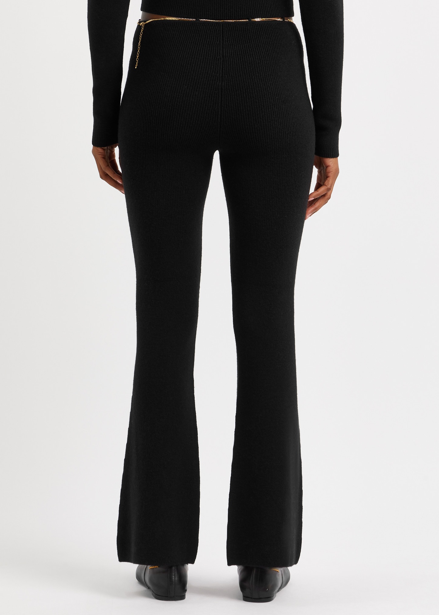 Chain-embellished wool-blend trousers - 3